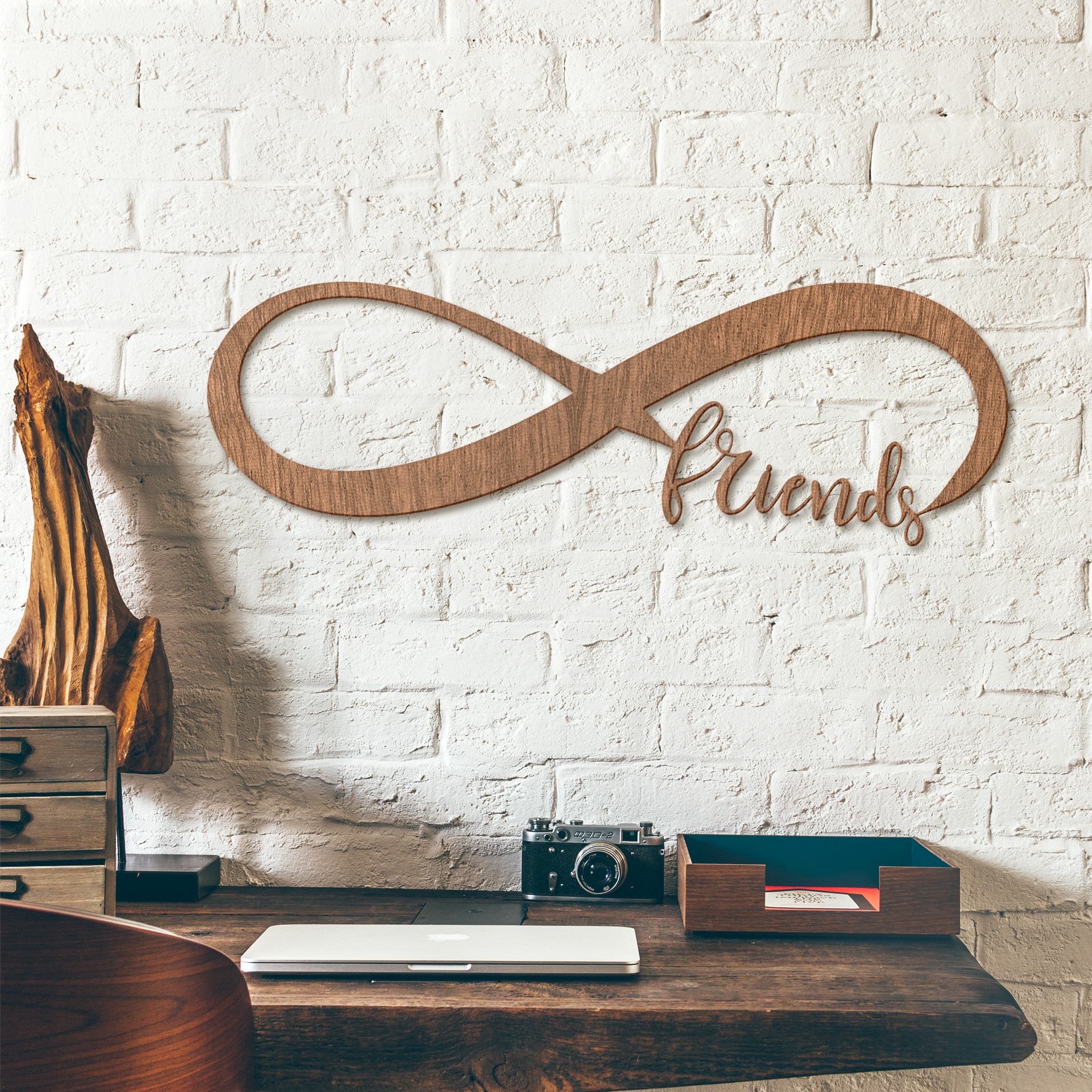 Grafika na drewnie - Infinite Friends - Mahoń