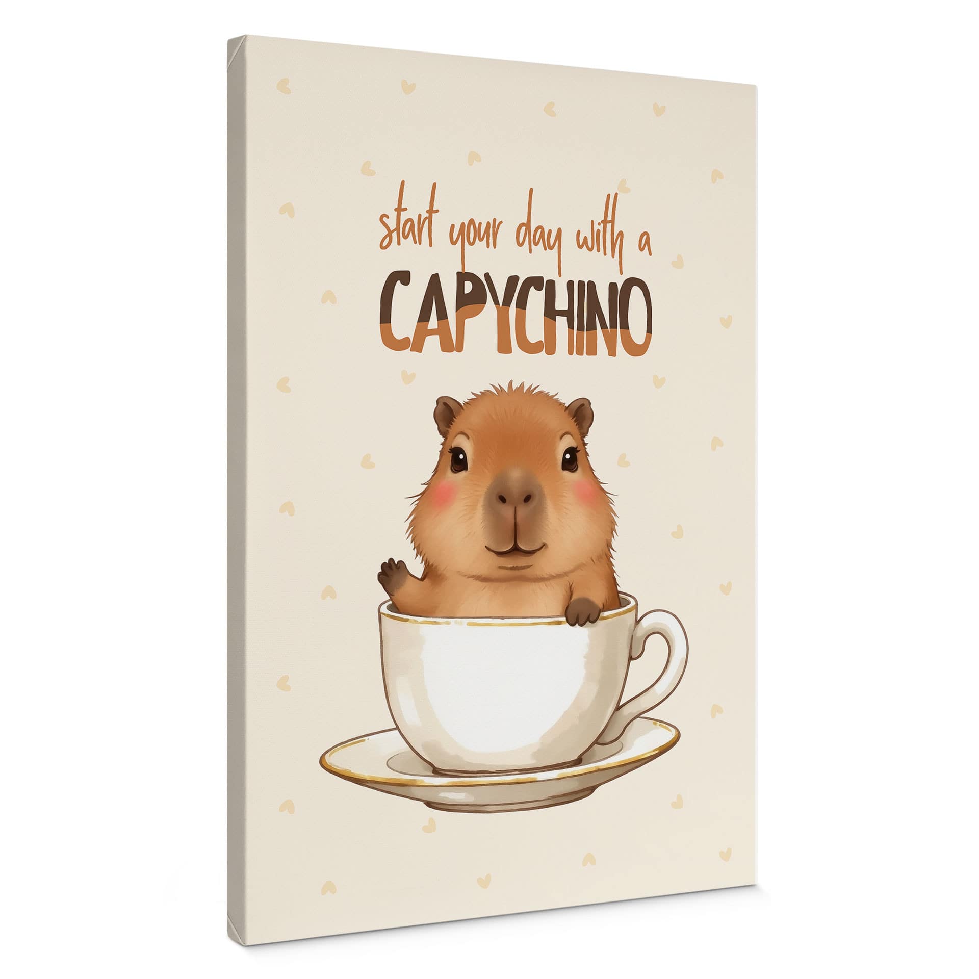Canvasbillede Capybara i kaffe - Capychino