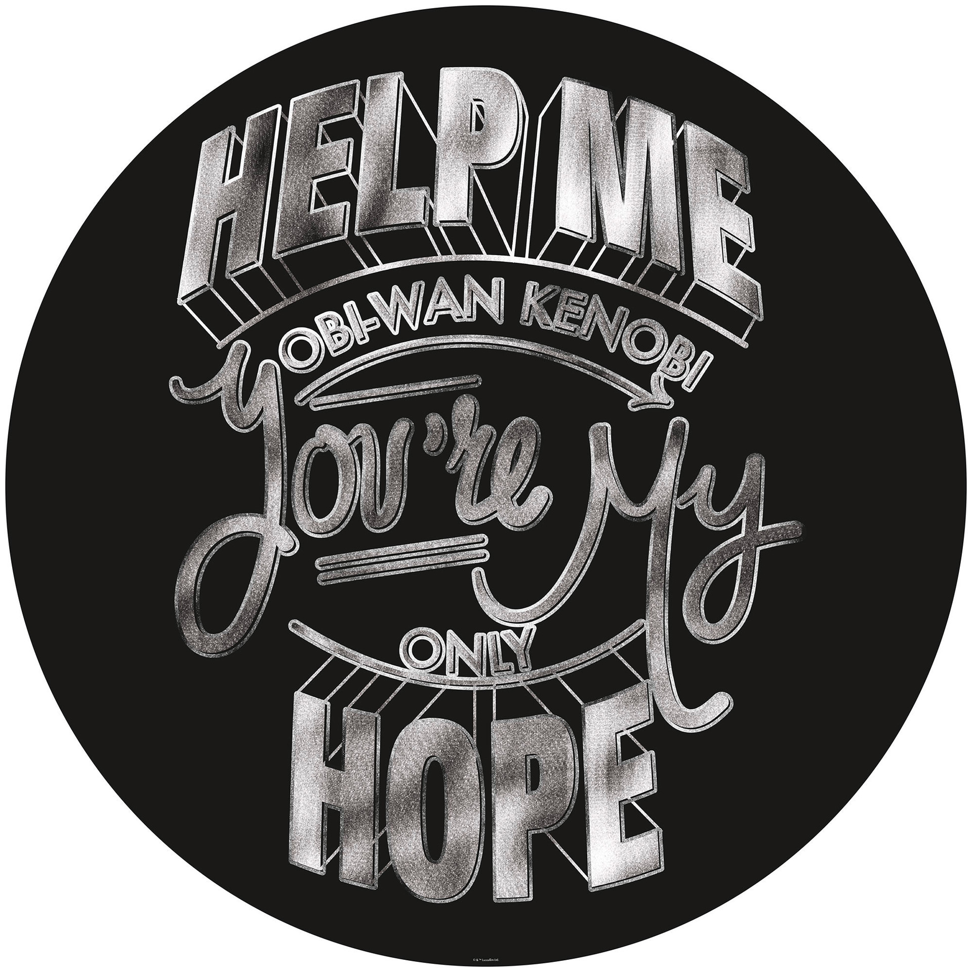 Selbstklebende Vlies Fototapete - Star Wars Help Me Obi Wan - 125 x 125 cm