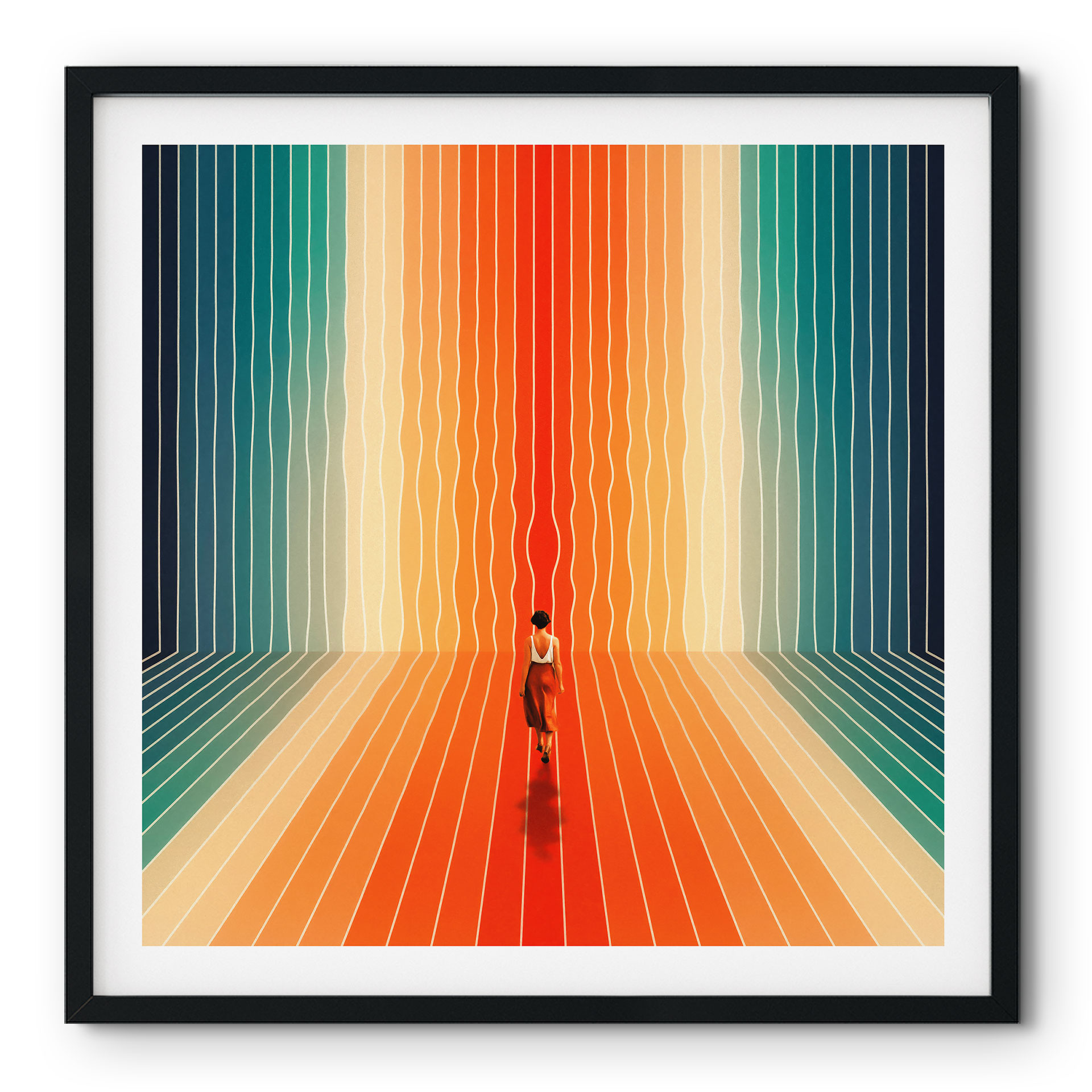 Poster Frau vor der Regenbogen-Kulisse - Taudalpoi - Quadratisch