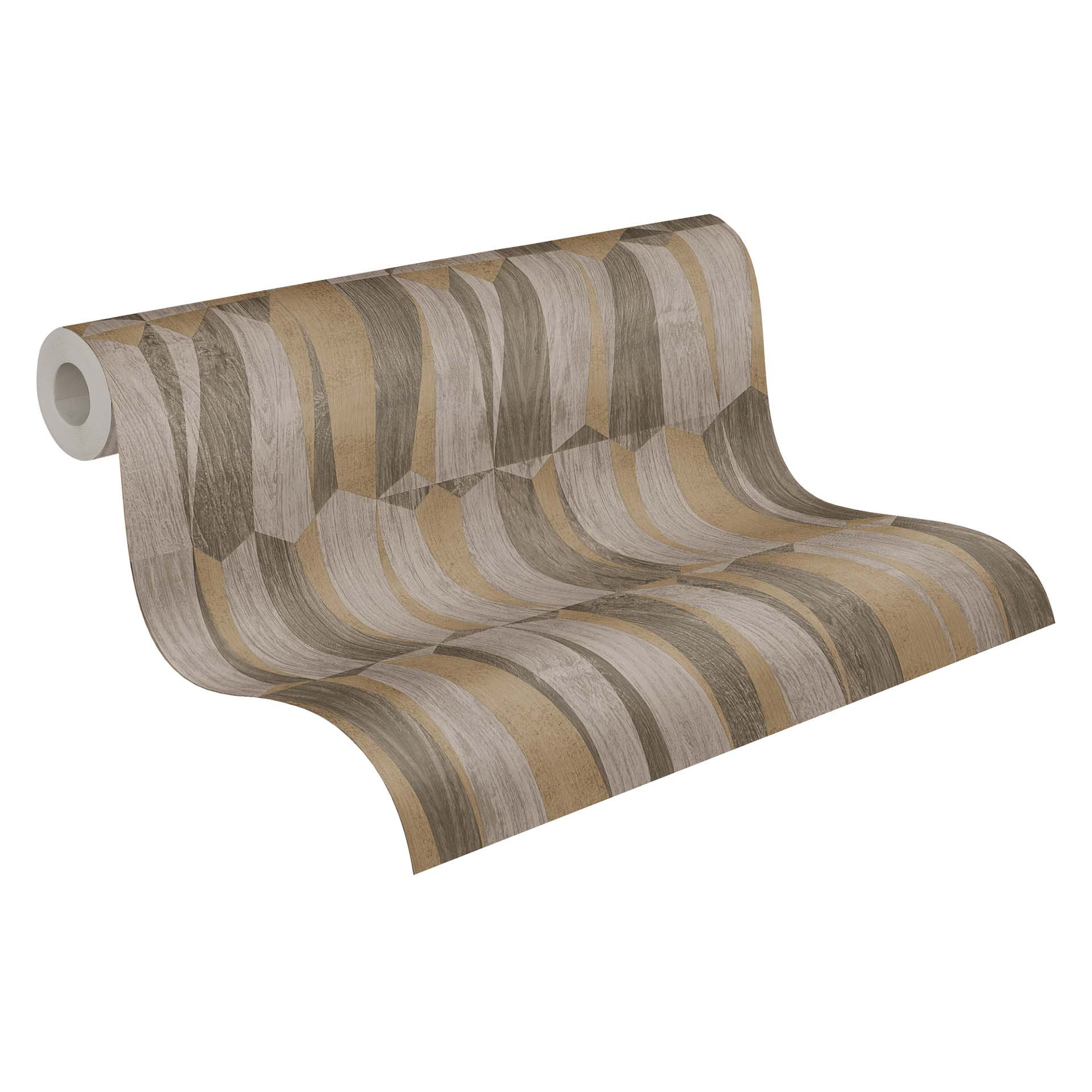 vliesbehang hout optiek bruin - hout design behang slaapkamer keuken