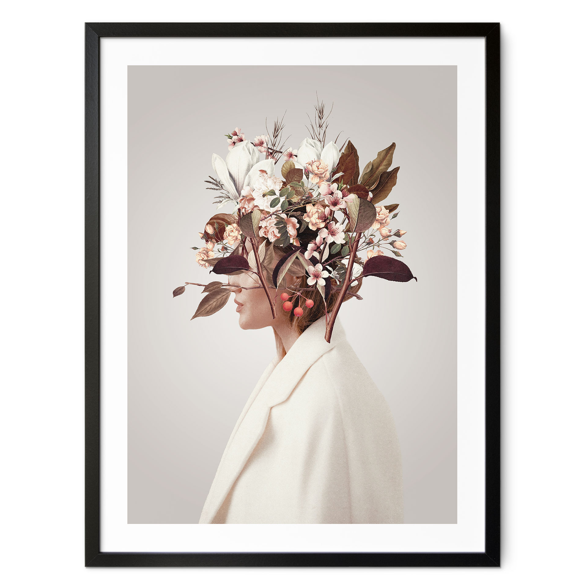 Poster Moth - Schönheit mit Blumenhut