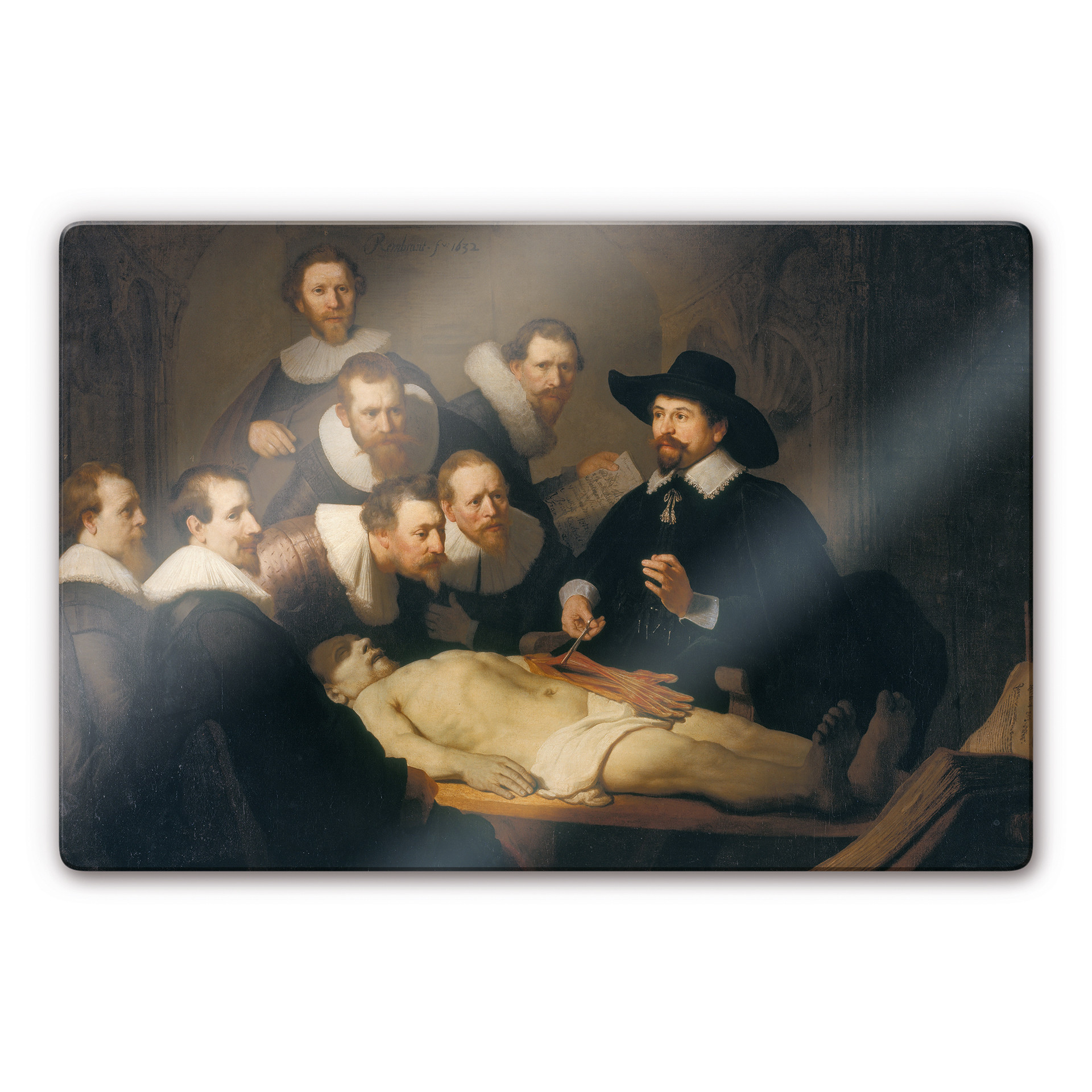 Glasschilderijen Rembrandt - De Anatomische Les