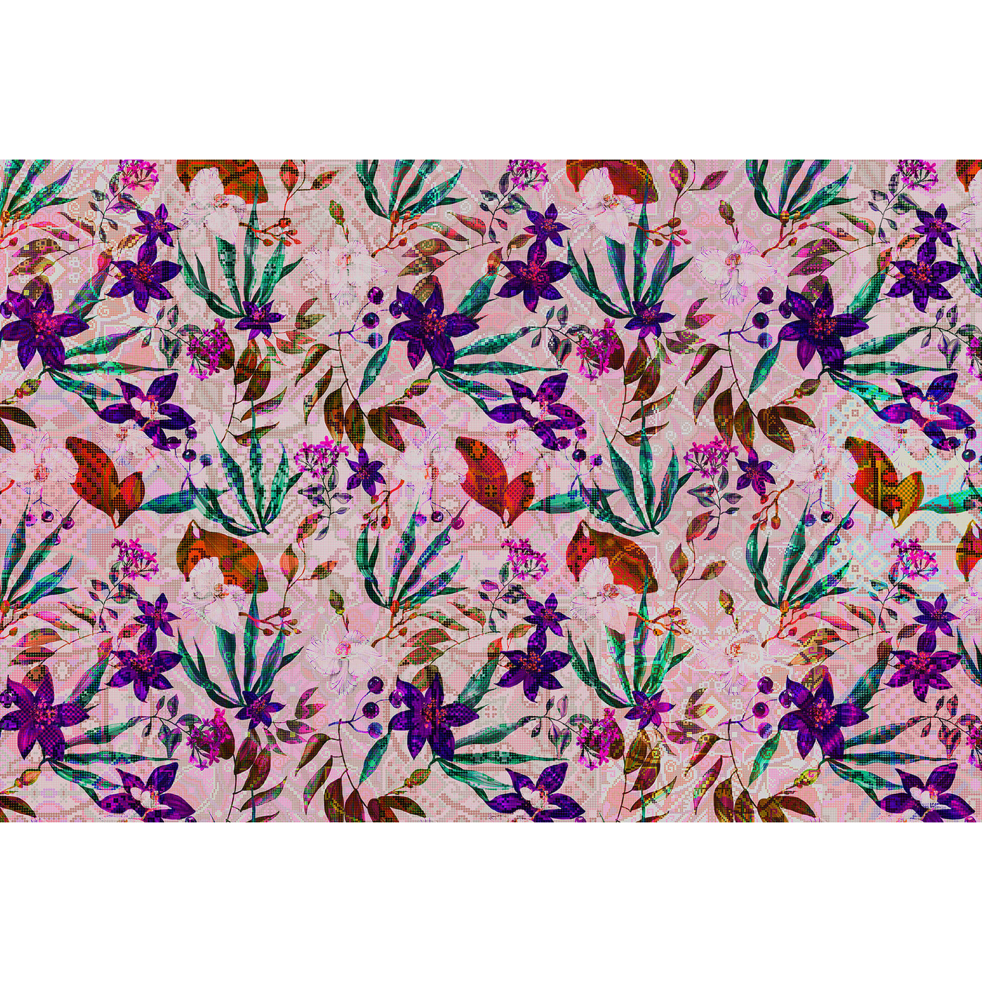 Livingwalls Fotobehang Walls by Patel mosaic blossom 1