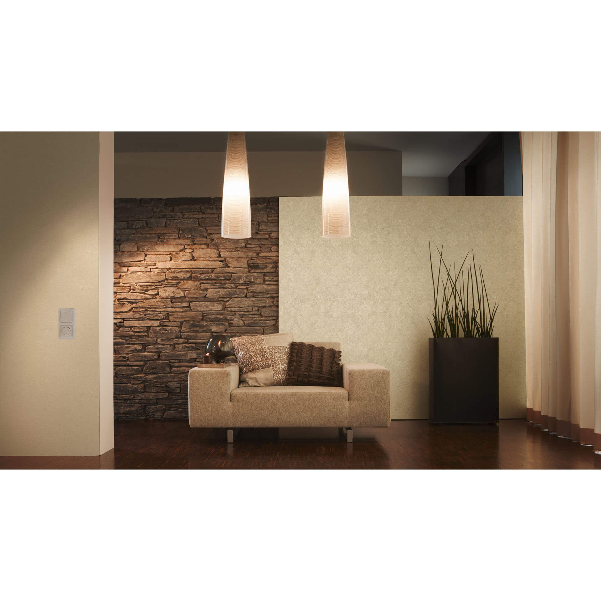 A.S. Création modern eenheidsbehang in grijs effen vliesbehang
