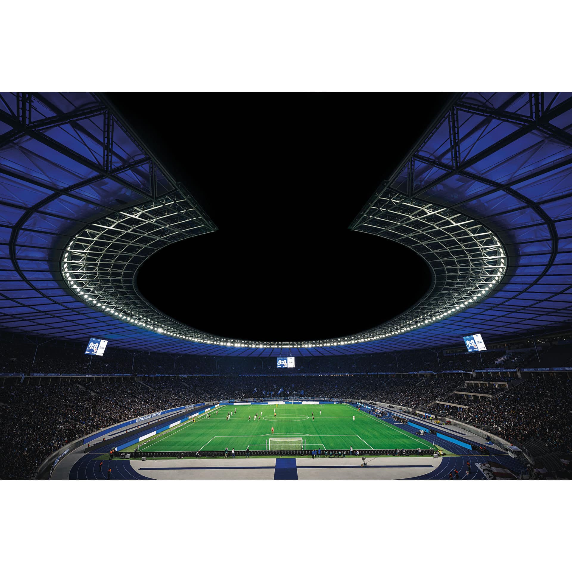 Fußball-Fototapete Hertha BSC - Volles Olympiastadion bei Nacht