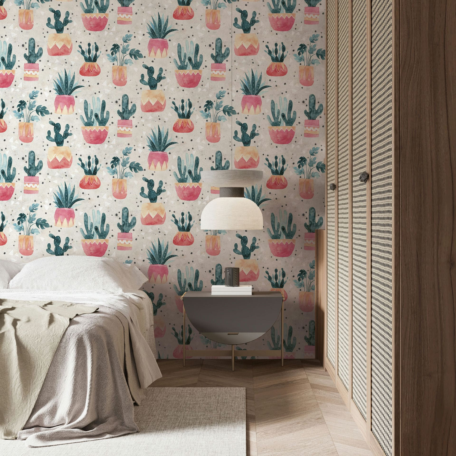 Vliesbehang in grijs groen rood bloemen planten bloemen natuur modern