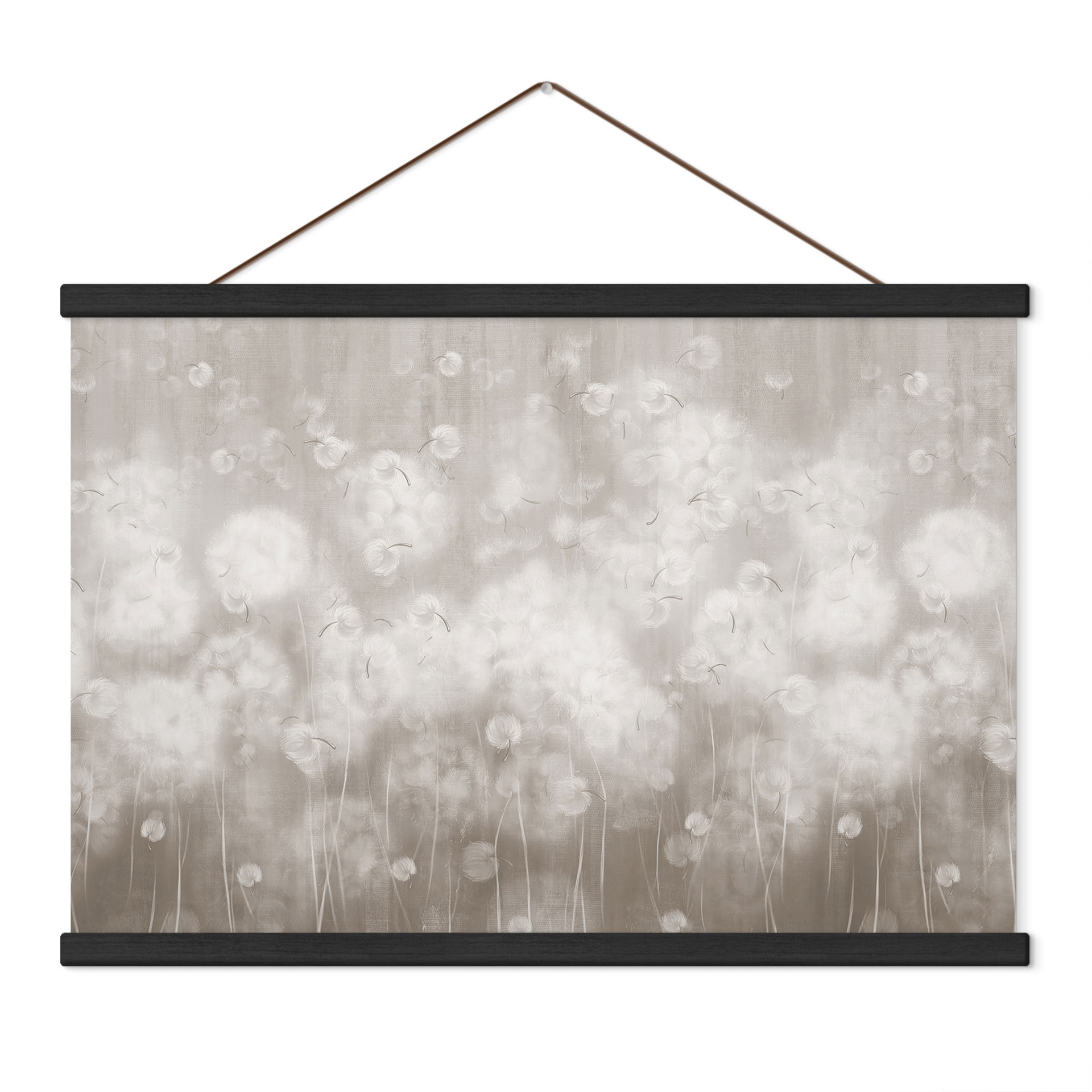 Textielposter Paardenbloemendroom in beige - Ms Tiff