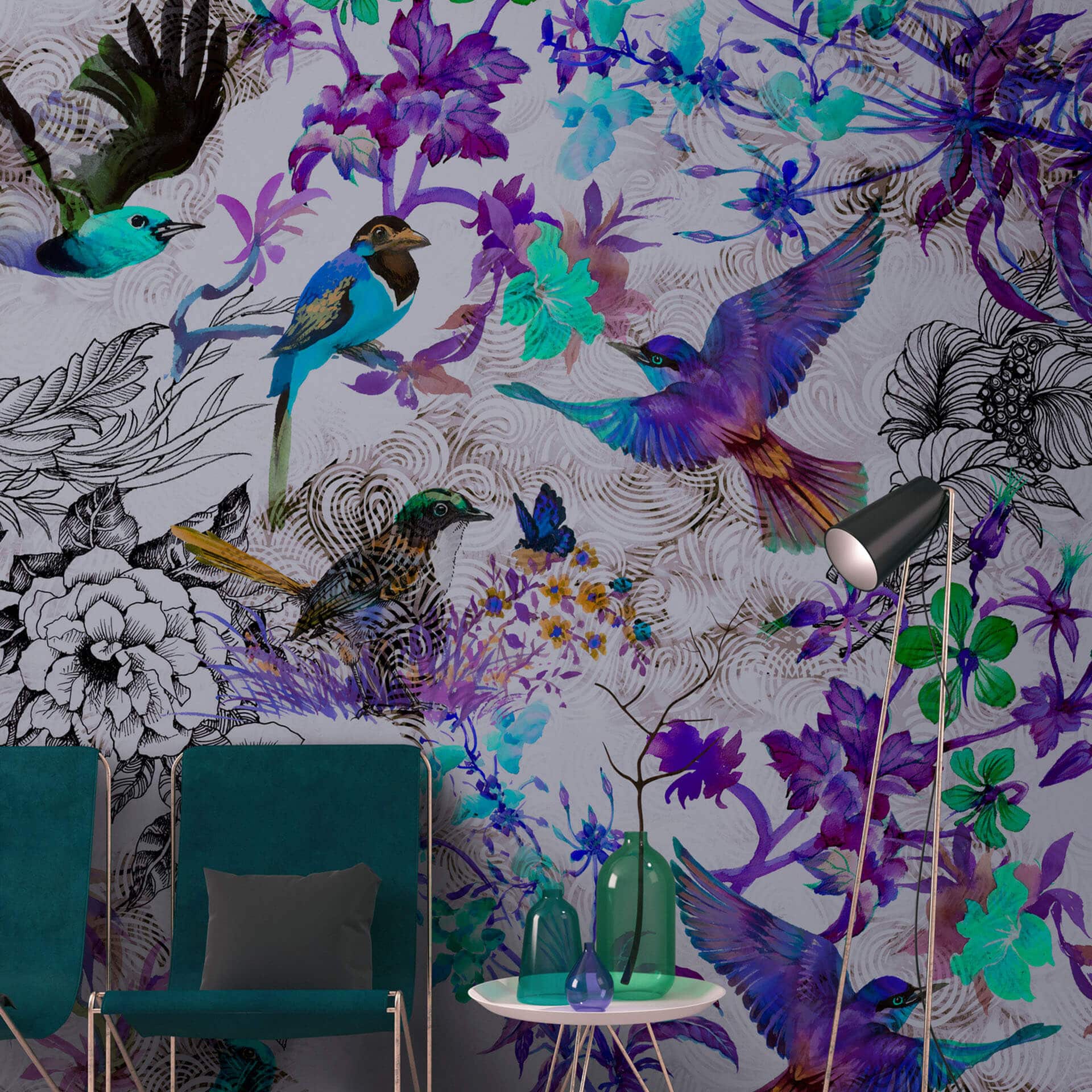 Livingwalls Fotobehang Walls by Patel funky birds 2