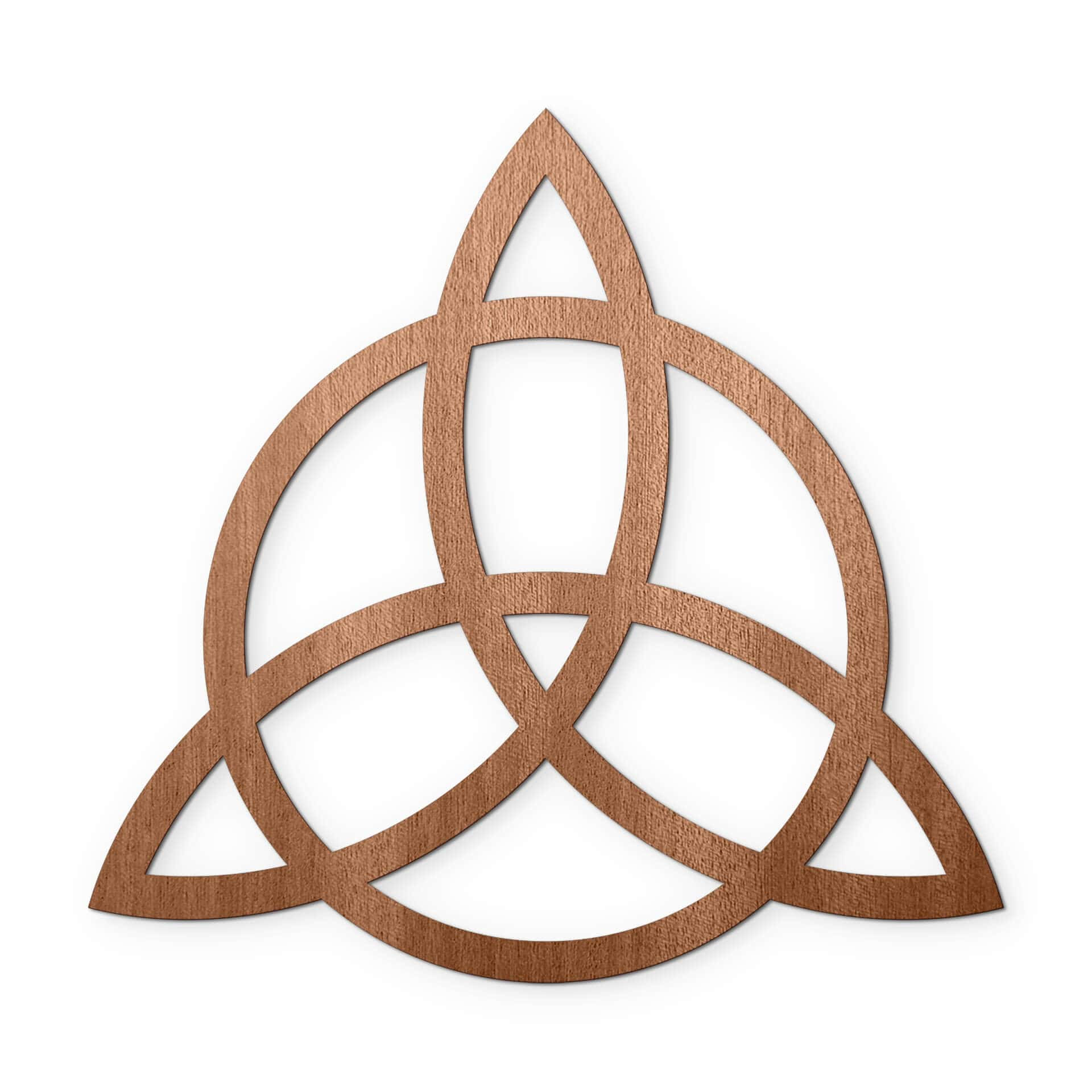 Dekoracja drewniana mahoń - Triquetra z okręgiem