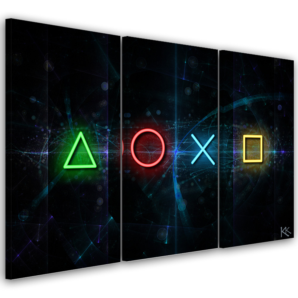 Canvas print 3 dele, knapper til controlleren