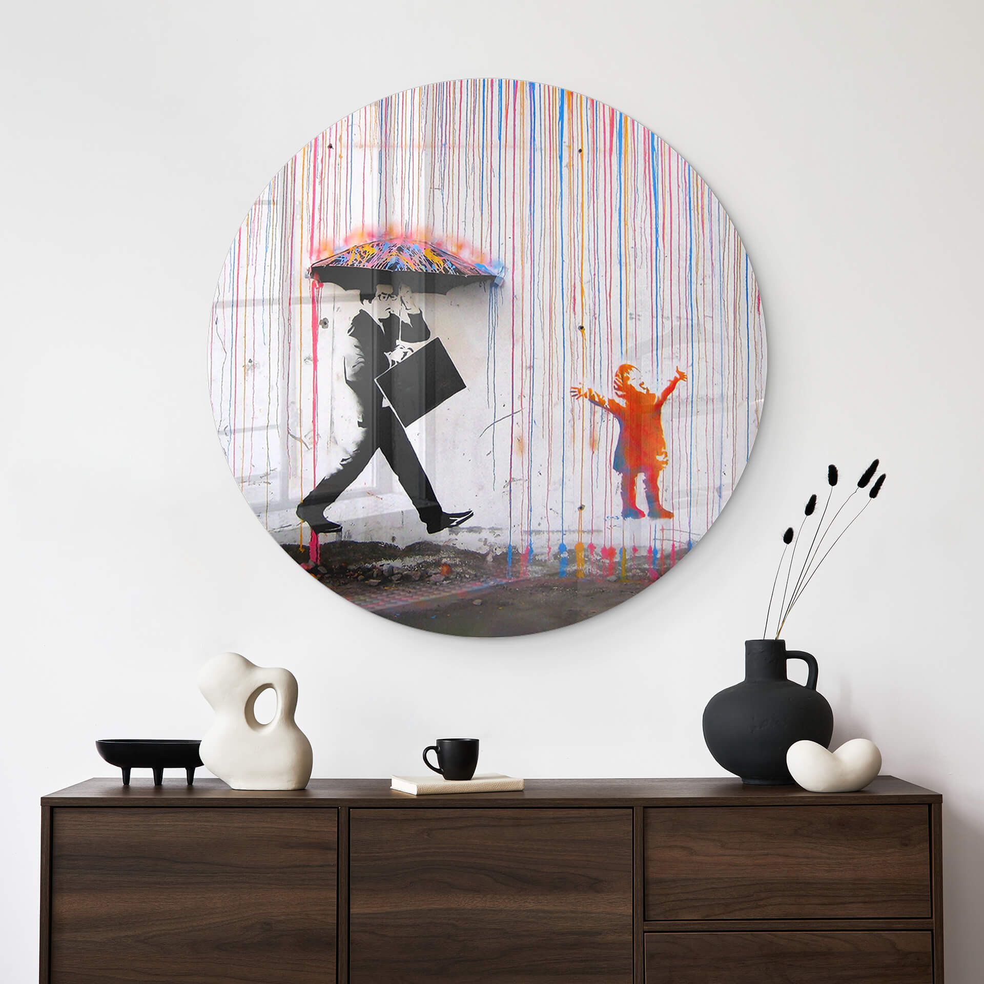 Tableau sur verre Banksy - Coloured Rain