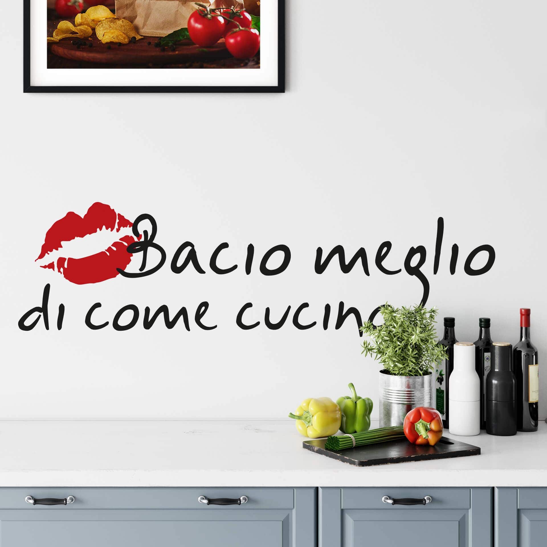 Sticker mural Bacio meglio... (2 couleurs)