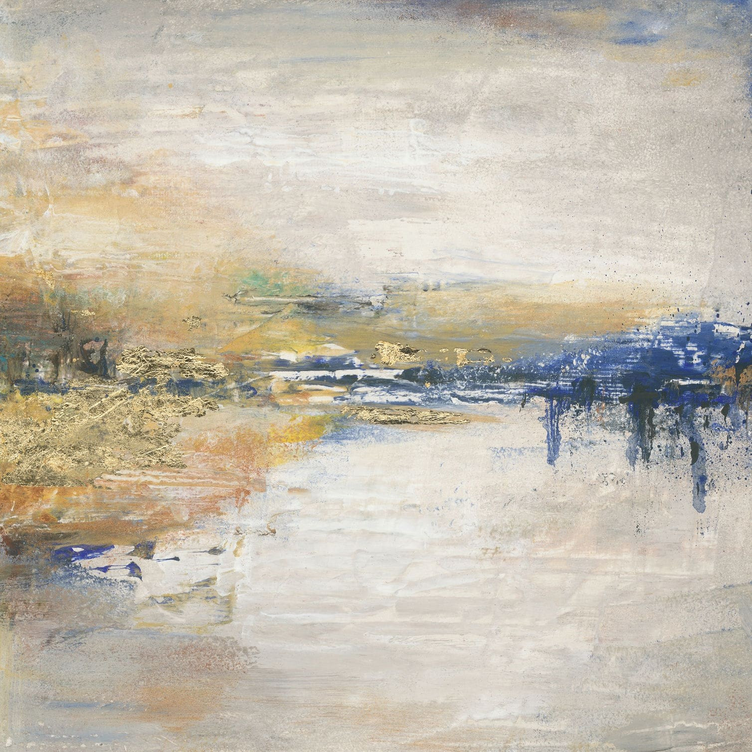Fotobehang in beige met abstract meer Grafisch Klassiek 2,70 x 2,12m