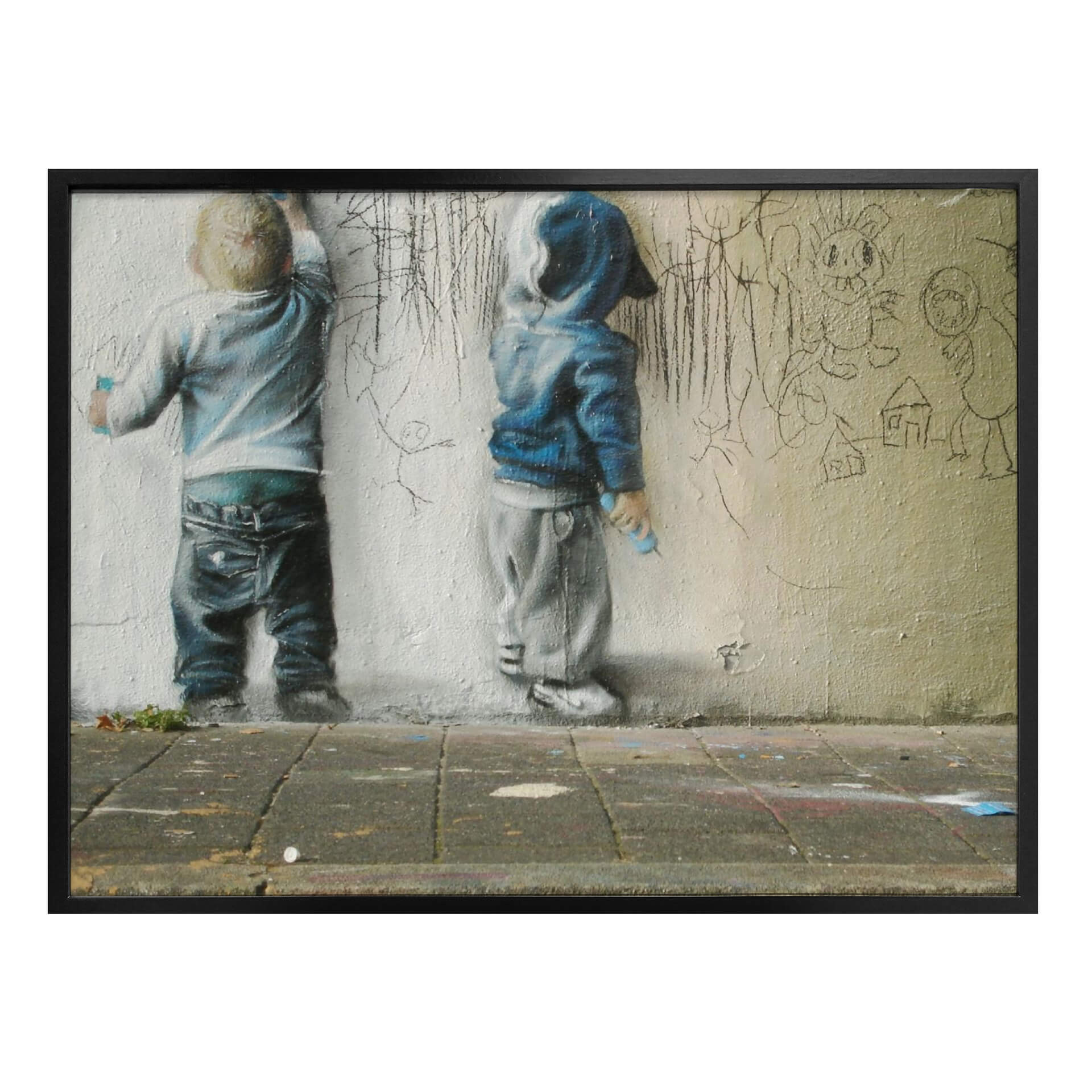 Plakat Banksy - rysunek chłopców
