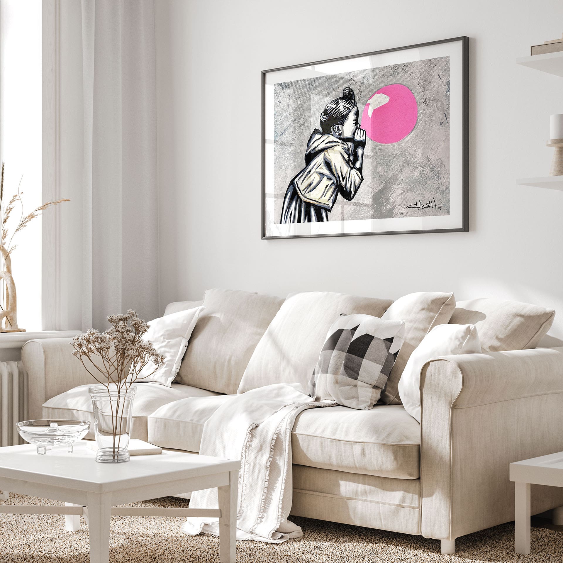 Poster Pink Bubblegum Streetart - Habib