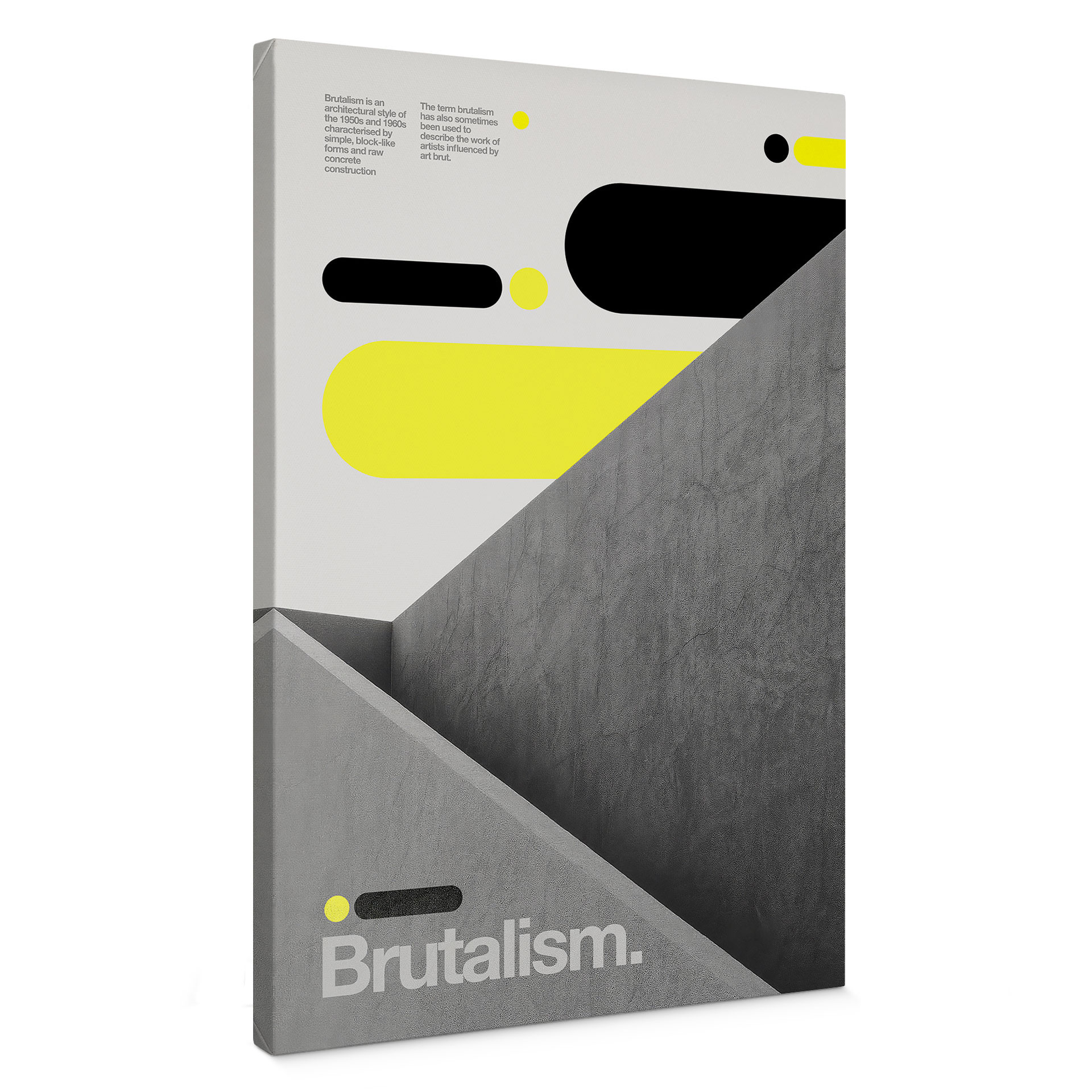Canvas schilderij Brutalisme Design Geel Grijs - Sub88 Studio
