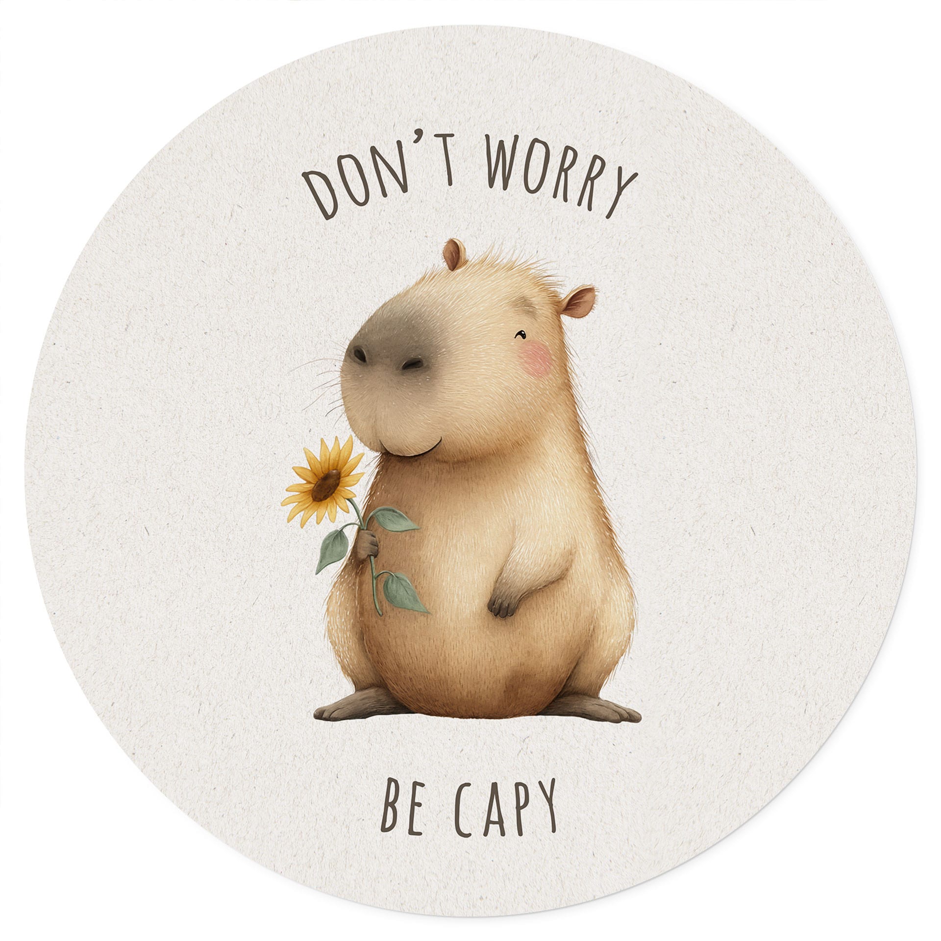 Wandtattoo Capybara - Don't worry be capy - Rund