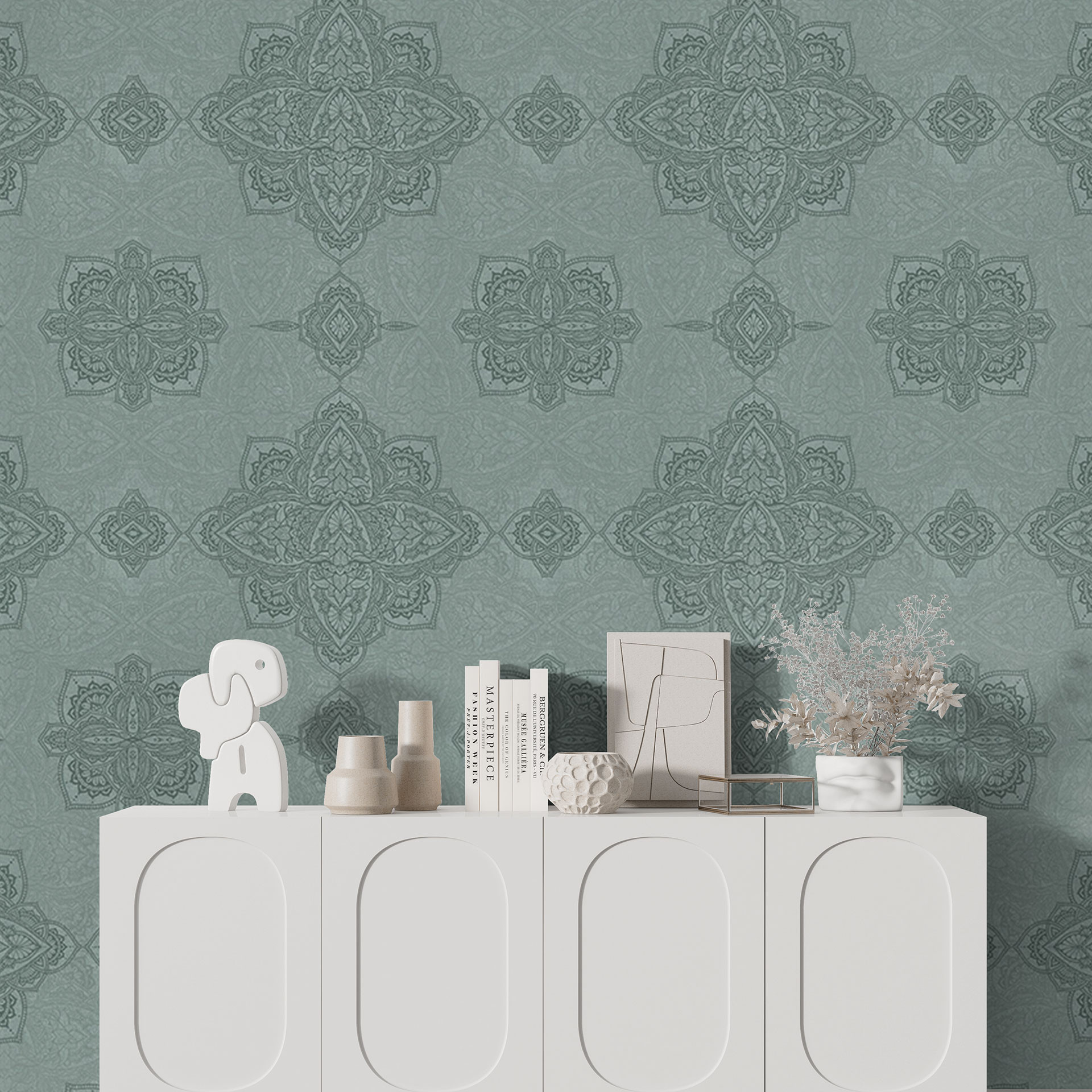 Arabesken - Monster Marrakech Groen - Bloemdecoratie