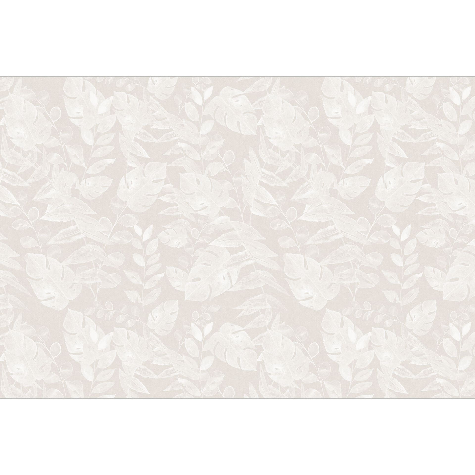 Jungle Planten - Tropische Bladeren Beige Fotobehang - Bloeiende Decoratie