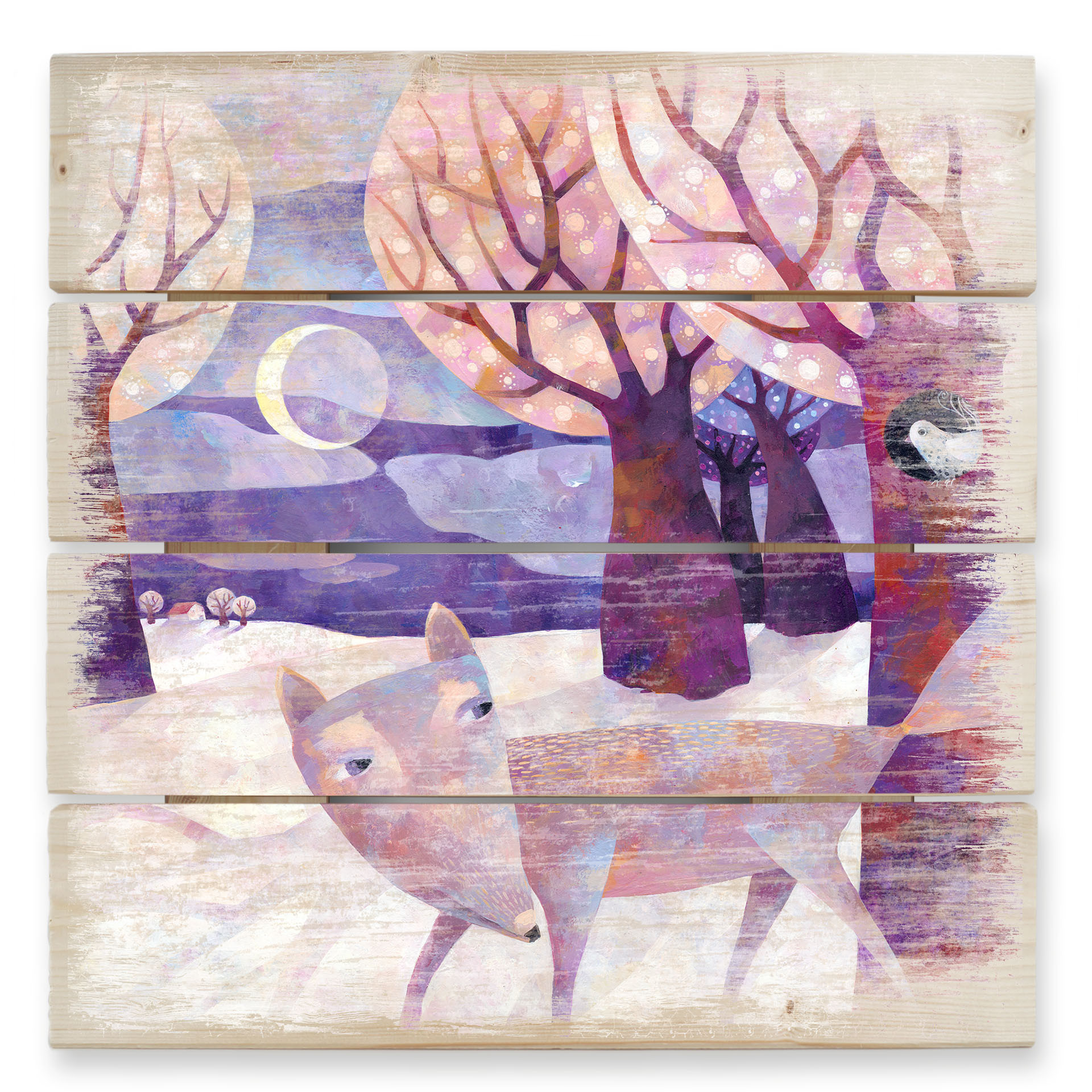 Obraz drewniany Blanz - Zimowy las - 40x41,5 cm