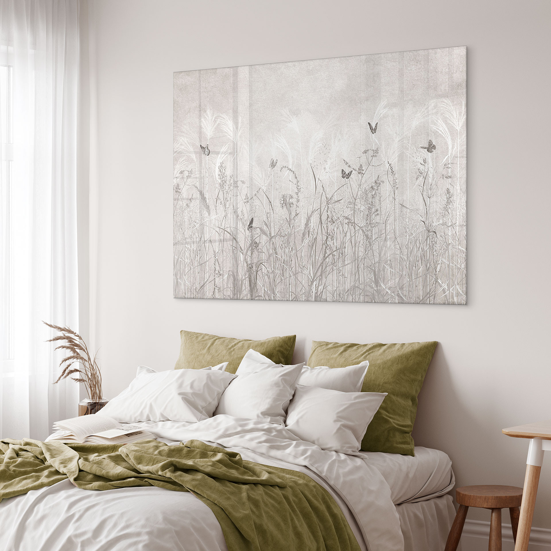 Acrylglas, wilde bloemenweide met vlinders in Scandinavisch design - Ms Tiff