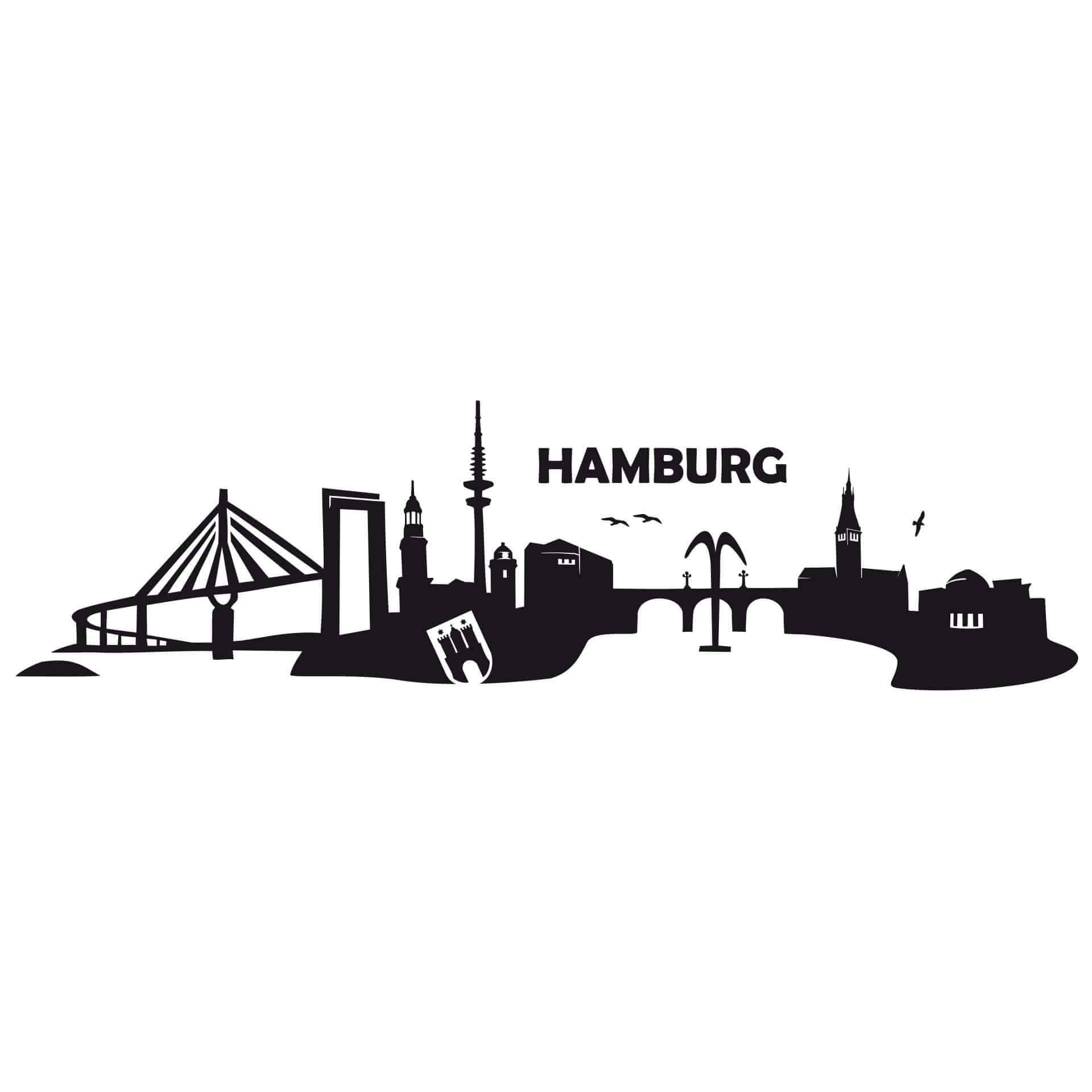 Wallsticker Hamburg Skyline 2