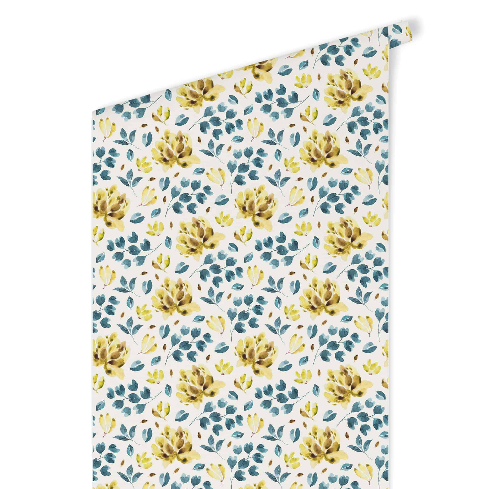 Patroonbehang – Aquarel Bloemen 03 – geel