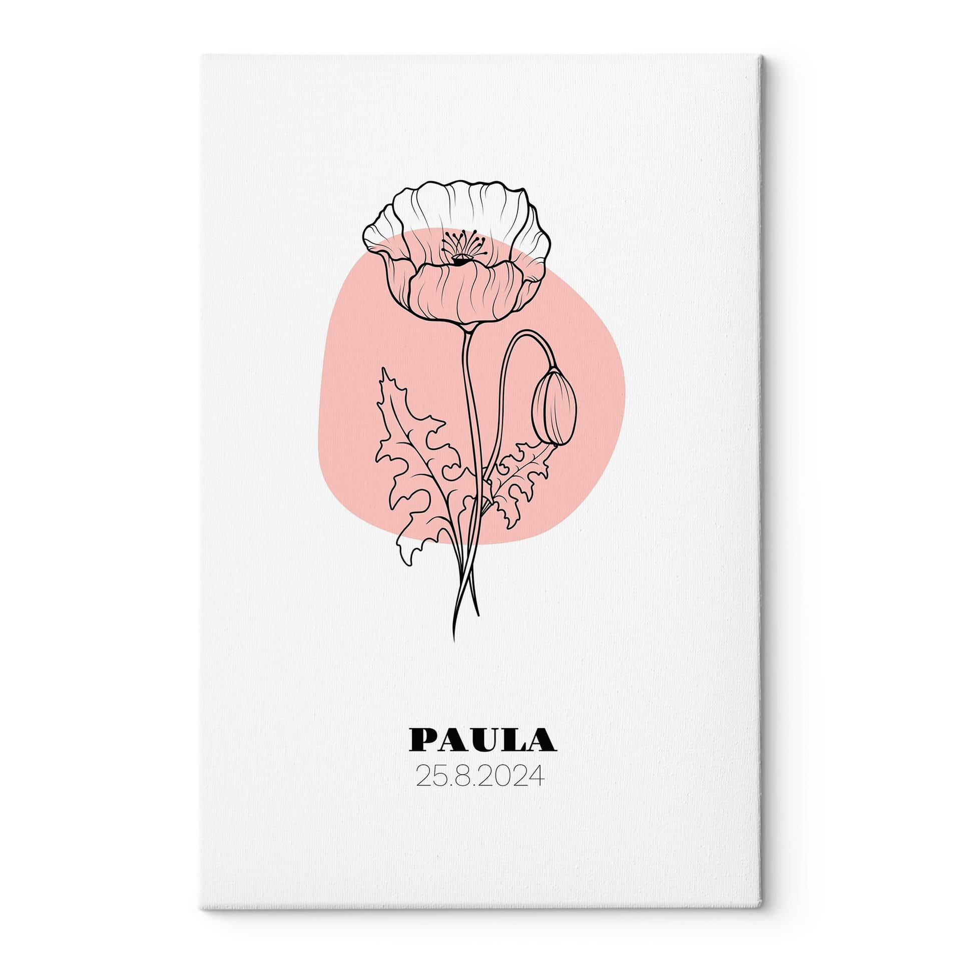 Personalisierbares Leinwandbild Monatsblume August