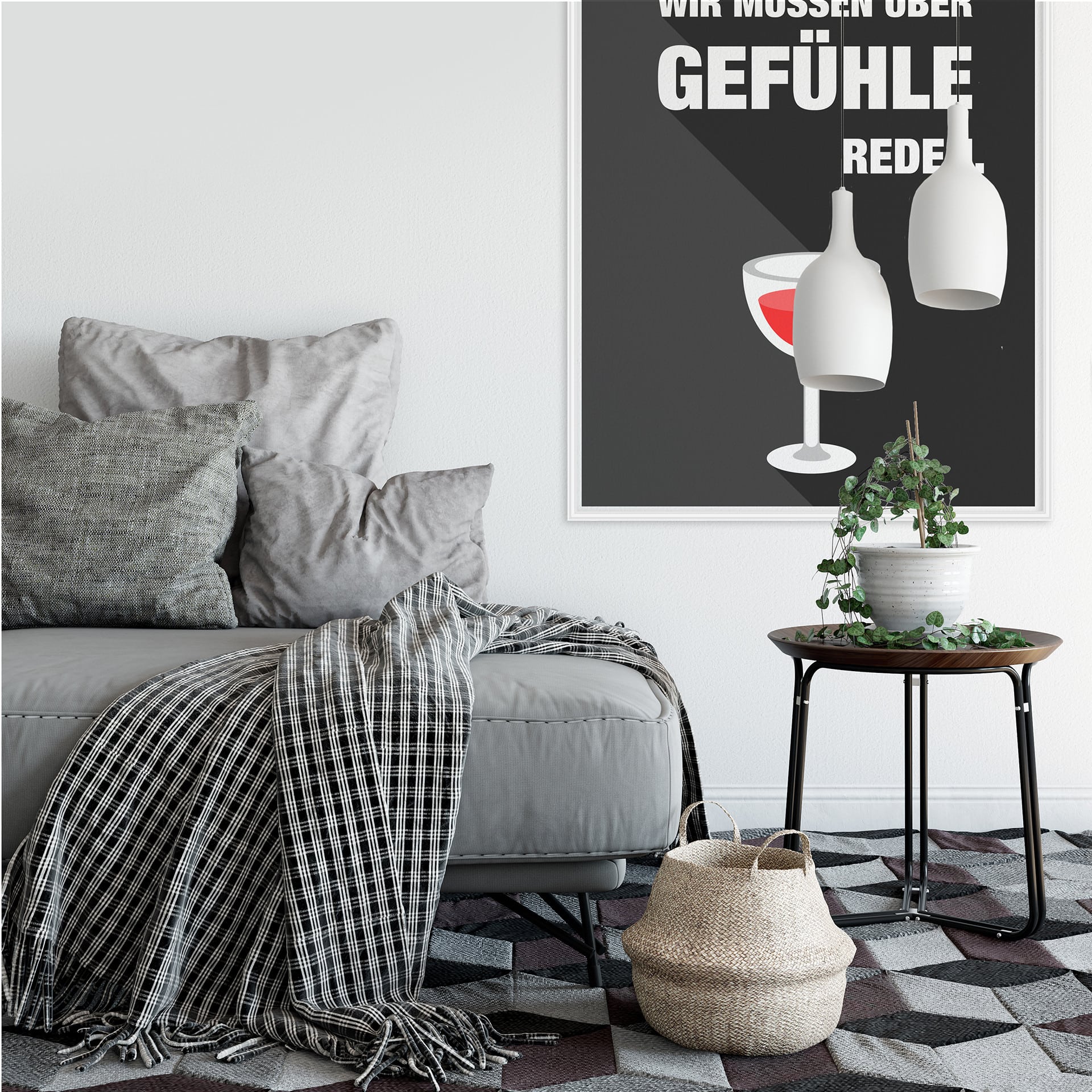 Wallprint Hol den Wein, wir müssen über Gefühle reden
