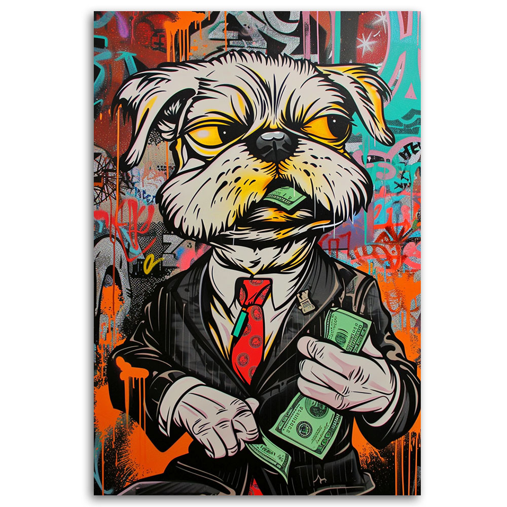 Leinwandbild Hundedollar Pop Art