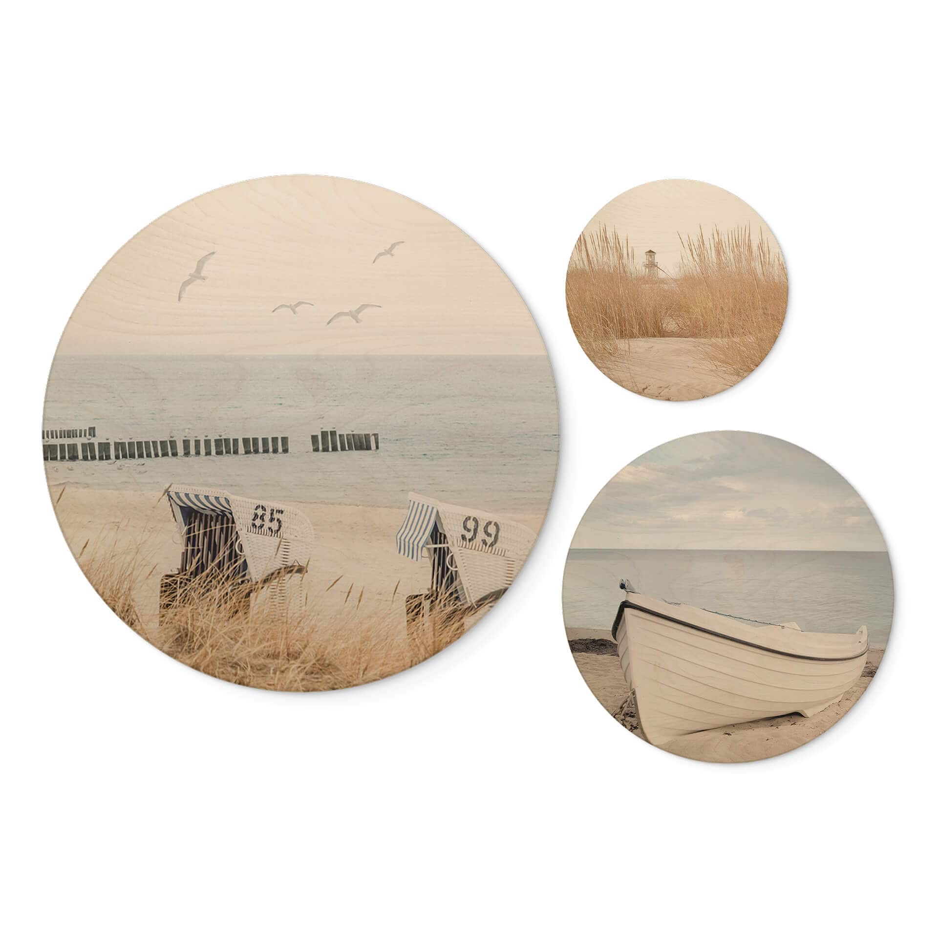 Væg cirkel træ Salty Sea Air-sæt (3 dele)