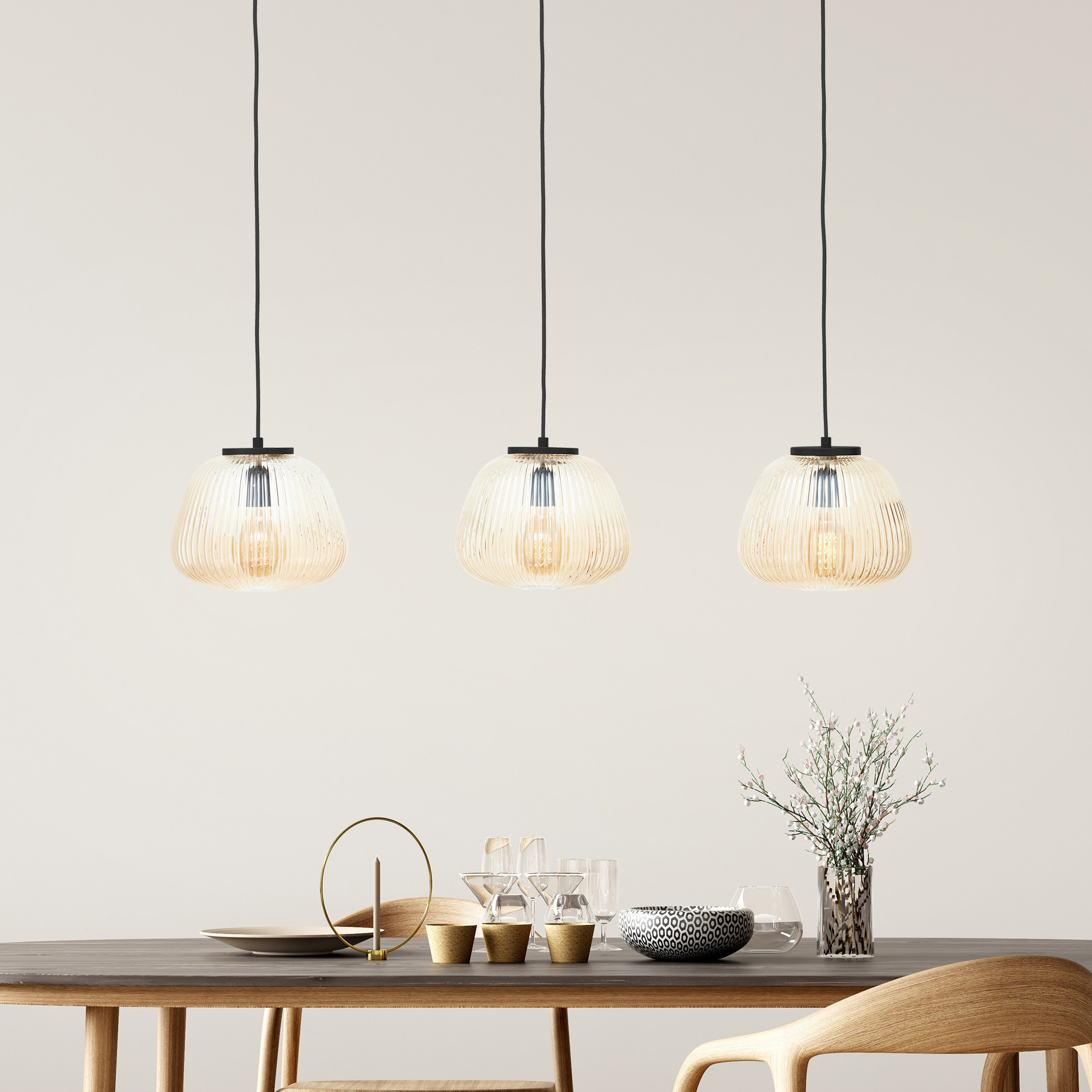 Pendelleuchte Junis, braun, 176 x 105 cm, Metall Pendelleuchte