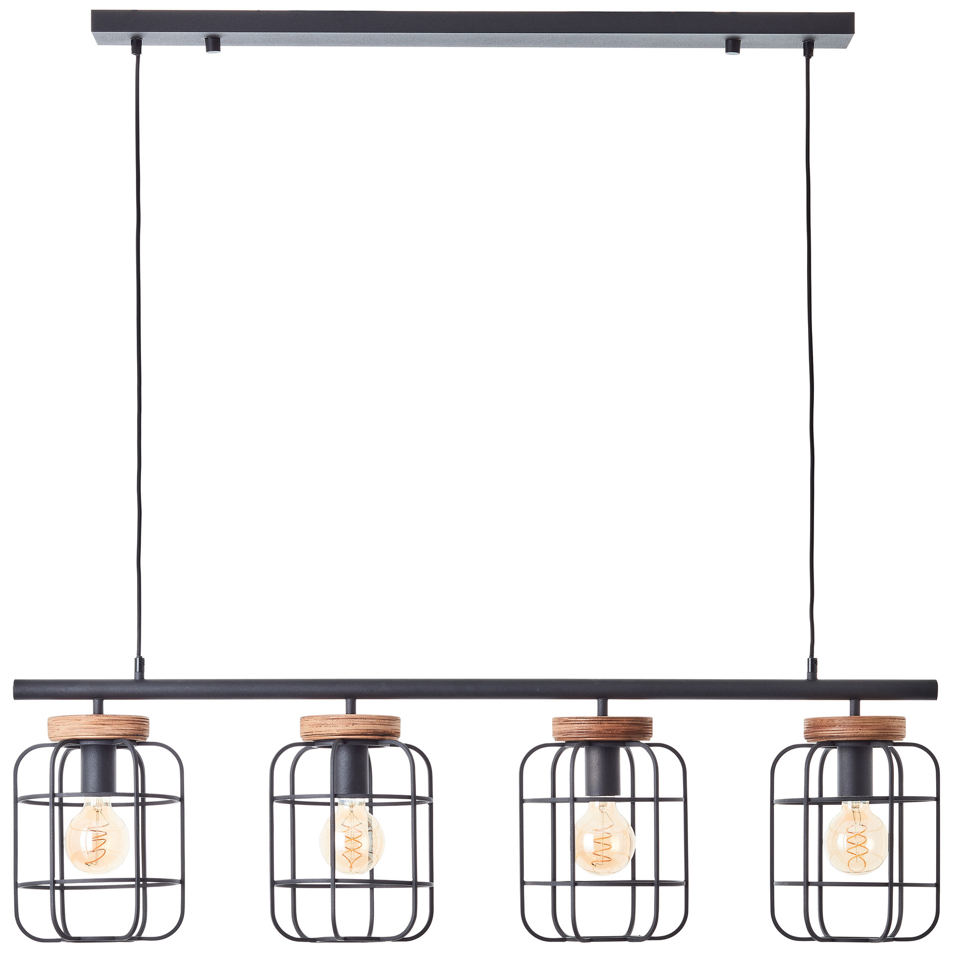 Pendelleuchte Inga, braun, 157,5 x 20 cm, Metall Pendellampe, dimmbar
