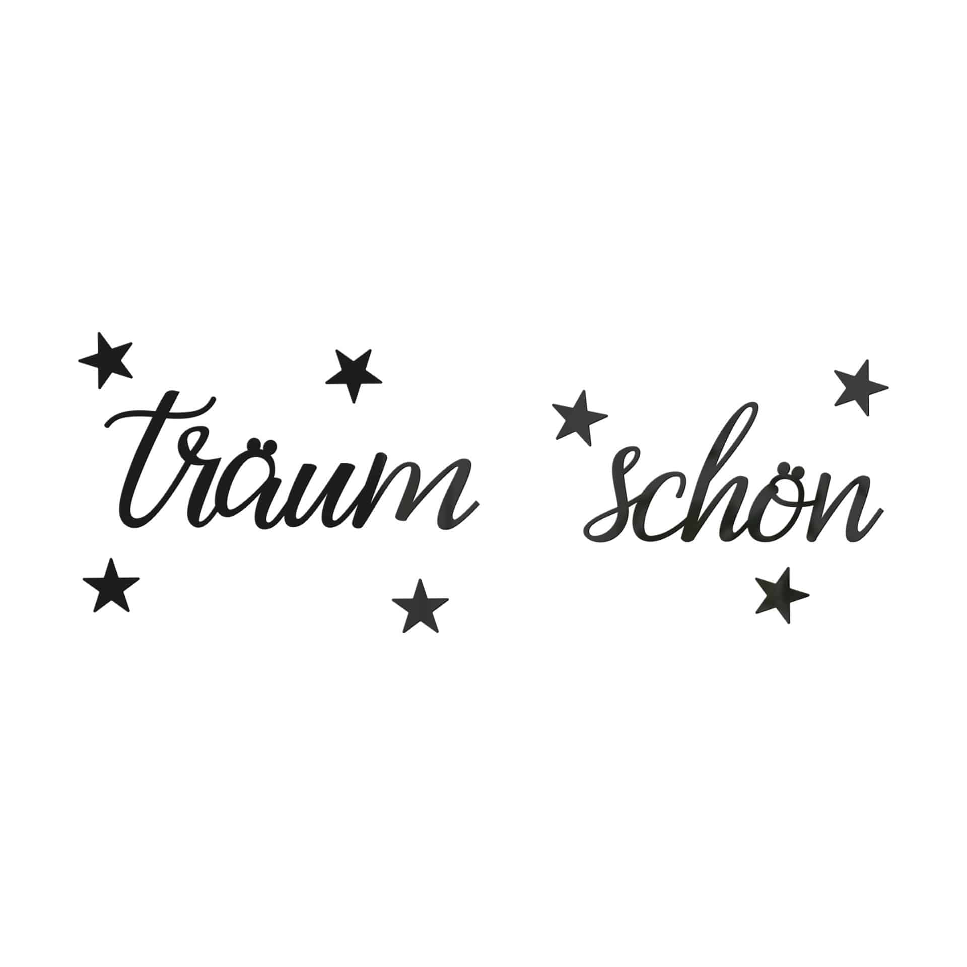 3D Schriftzug Träum Schön mit Sternen - Acryldeko
