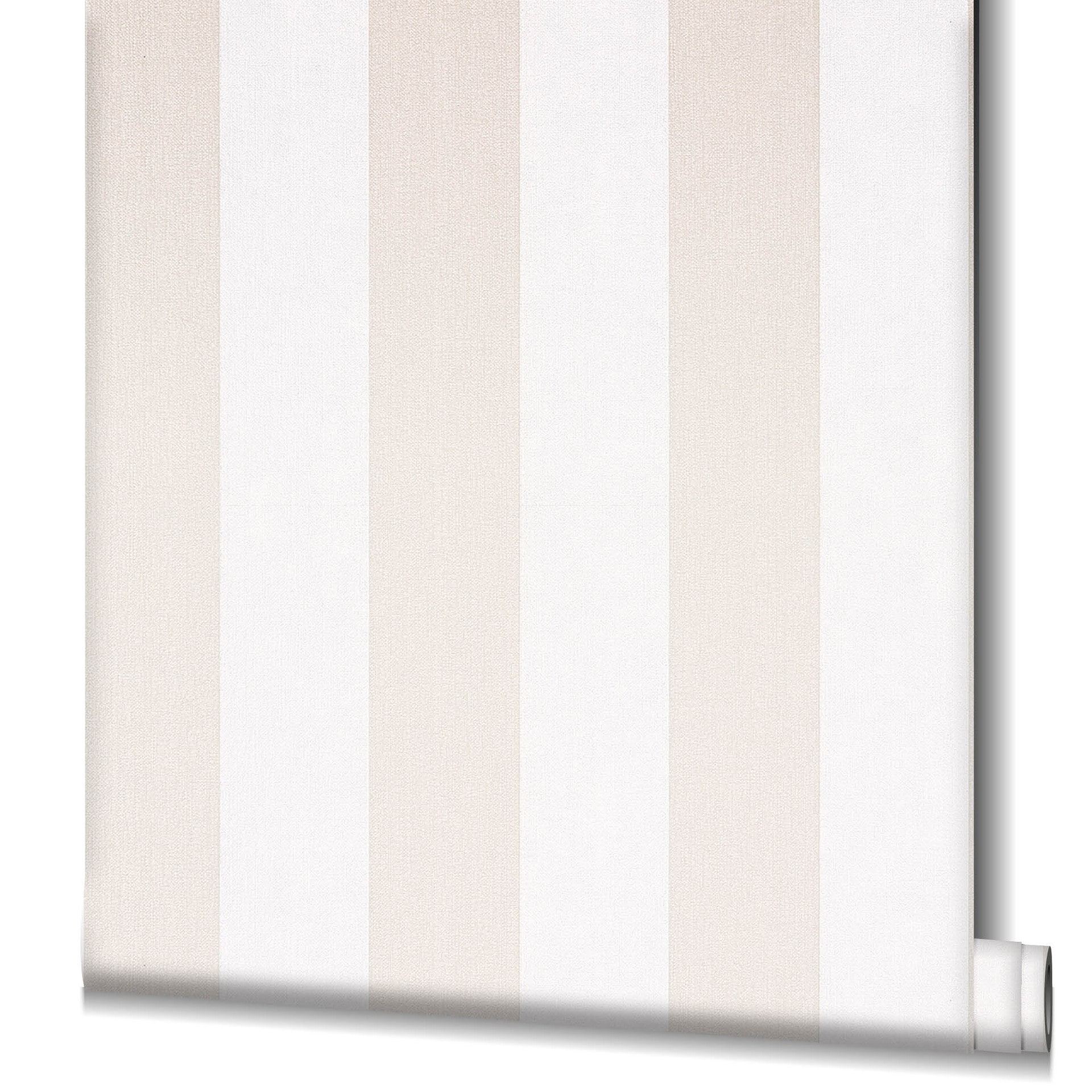 Gestreept behang vliesbehang Novamur Yvi wit, wit, beige
