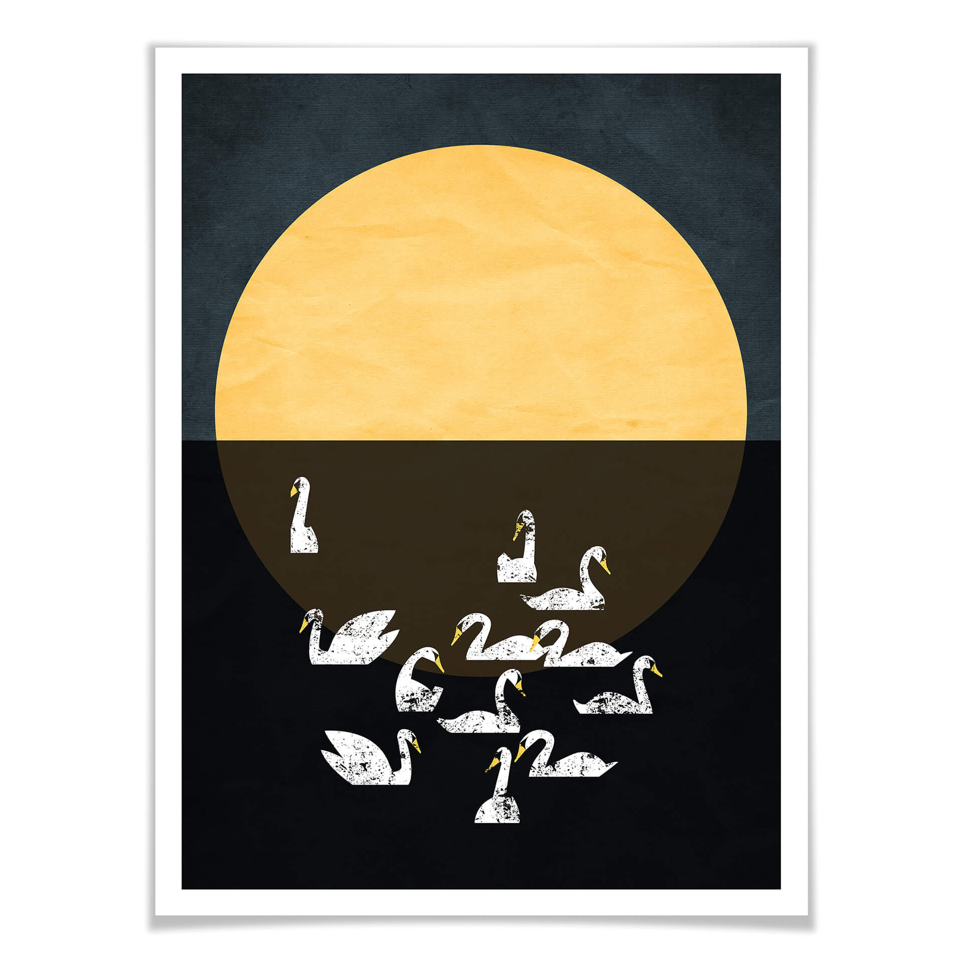 Plakat Kubistika - Jezioro łabędzie
