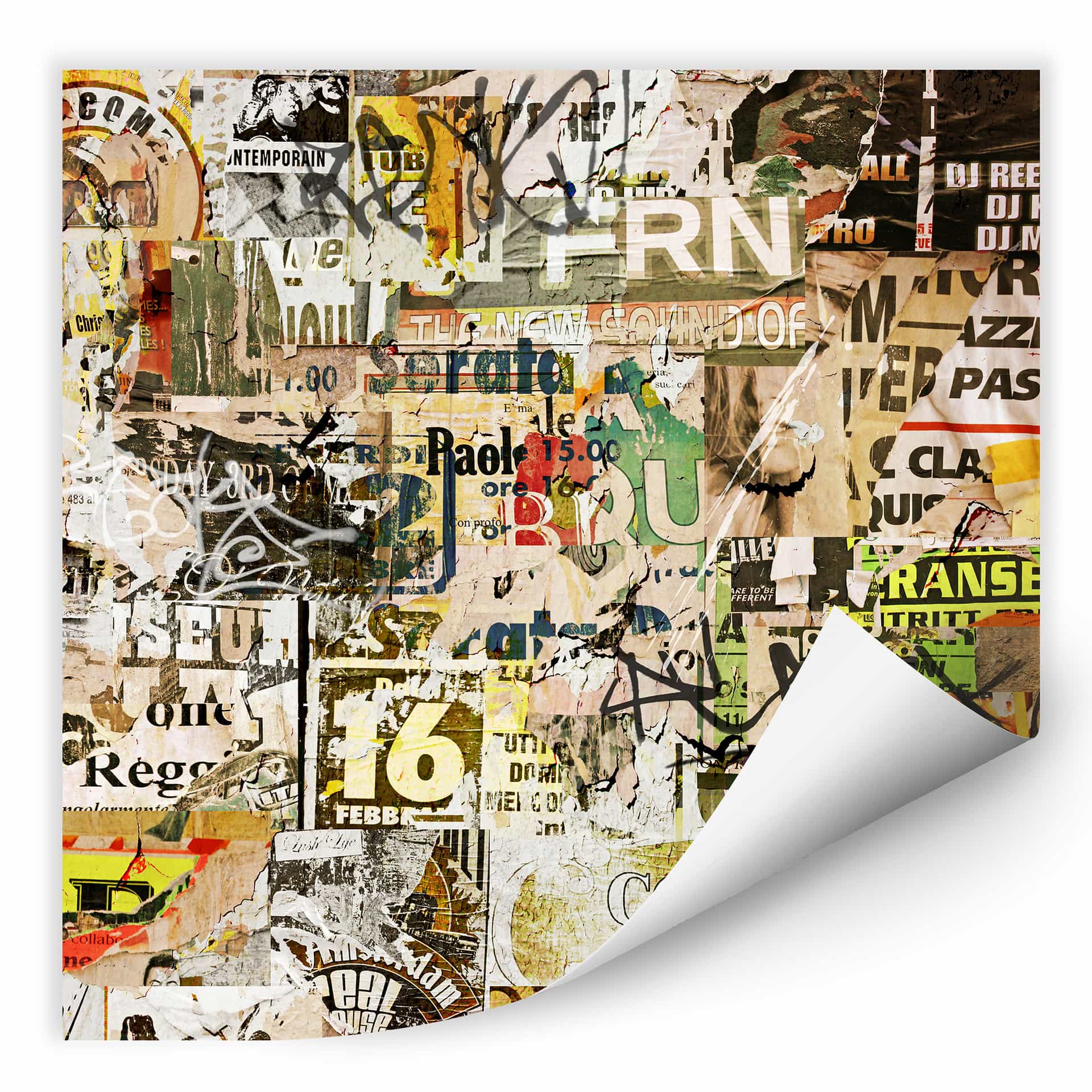 Wallprint W - Abgerissene Poster