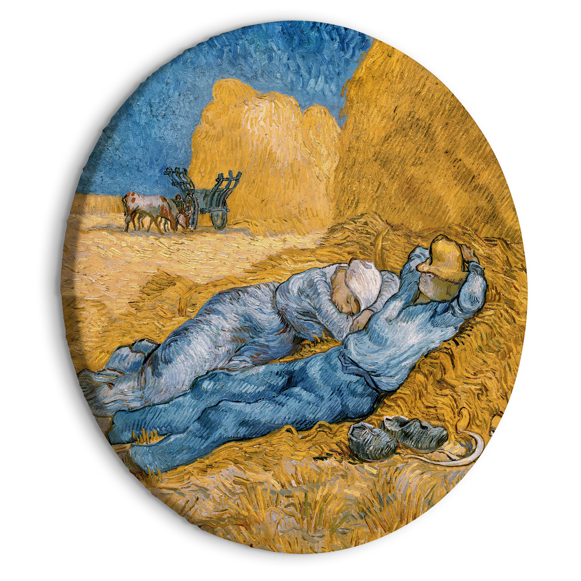 Rundes Leinwandbild van Gogh - Mittagsrast
