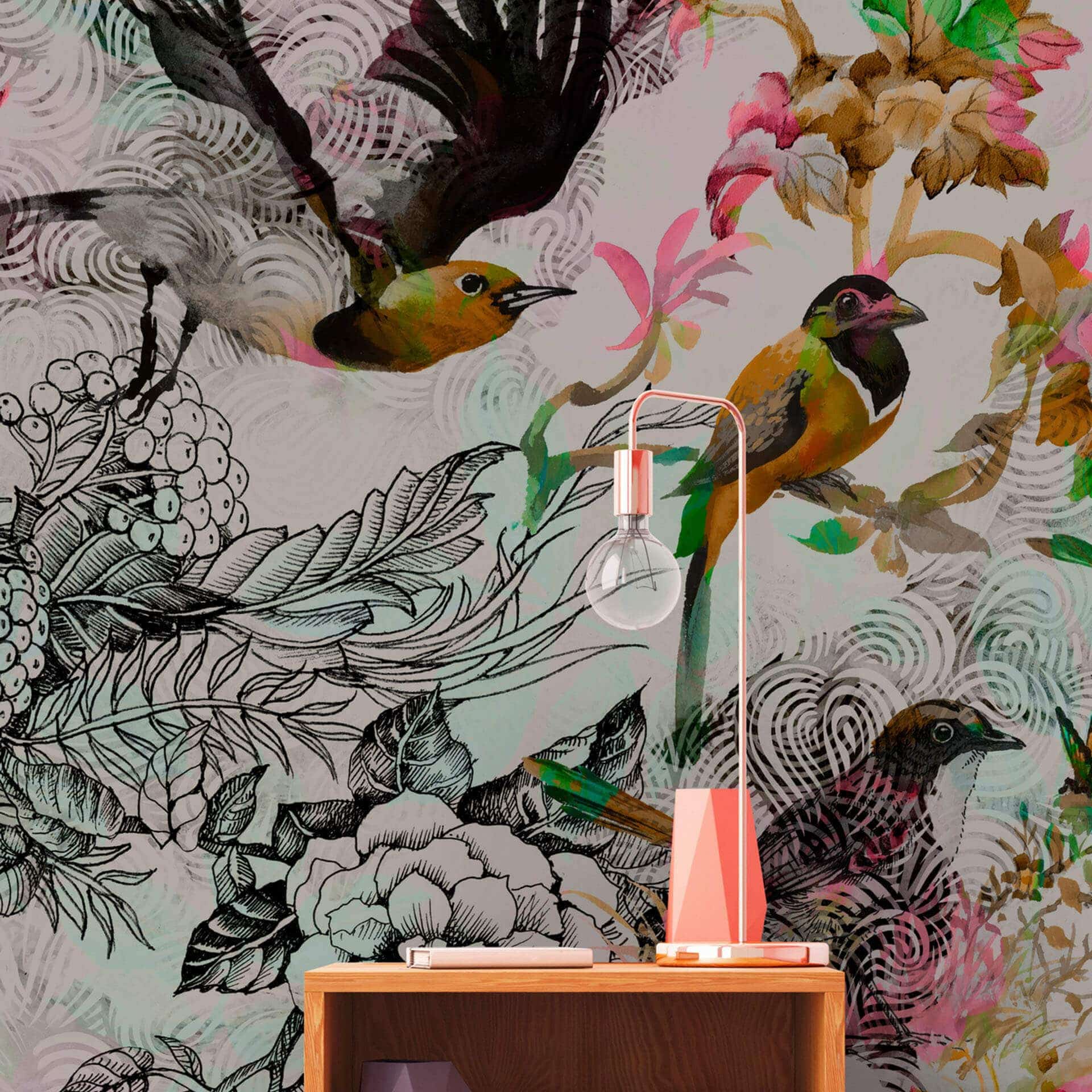 Livingwalls Fotobehang Walls by Patel funky birds 1