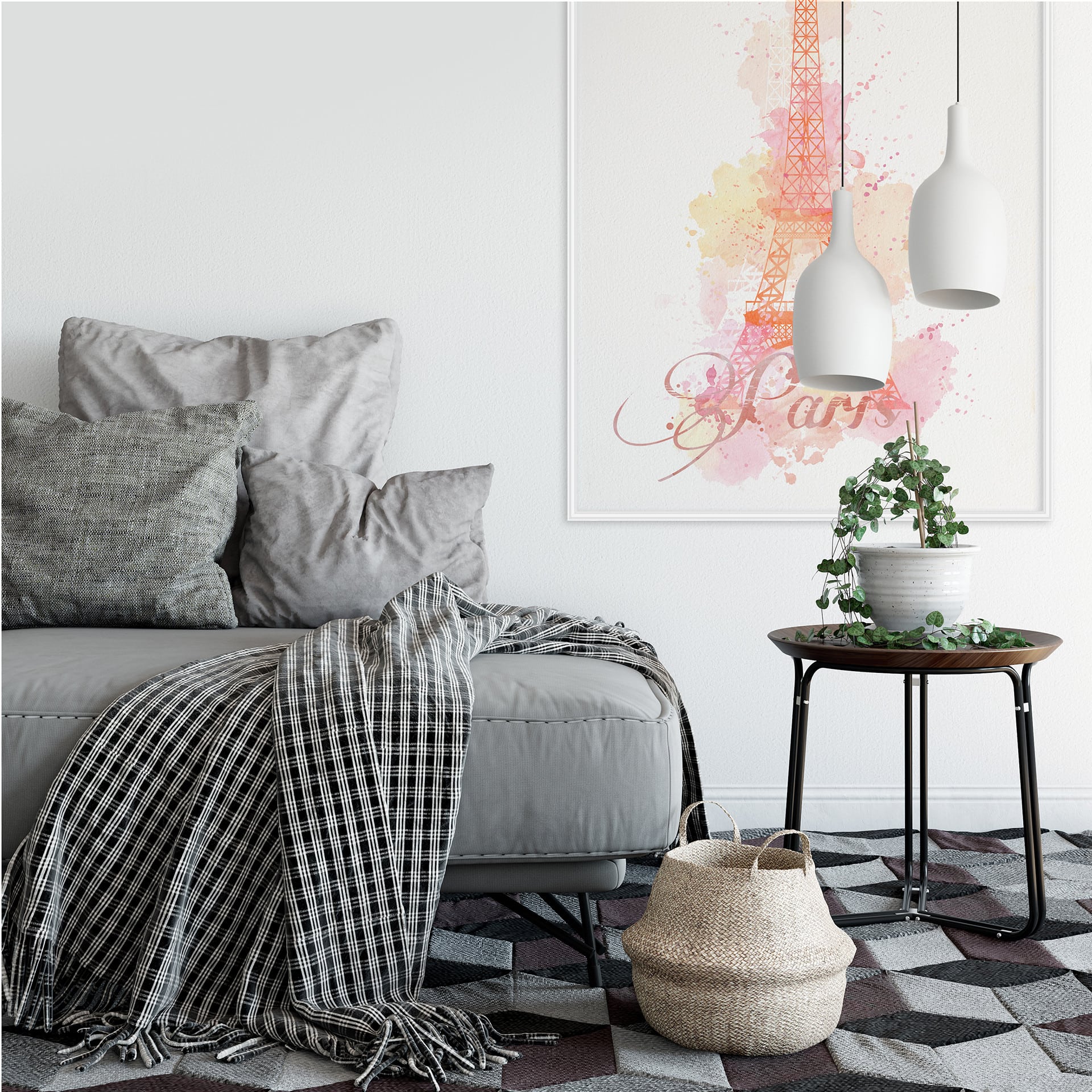 Wallprint La Tour Eiffel Aquarell