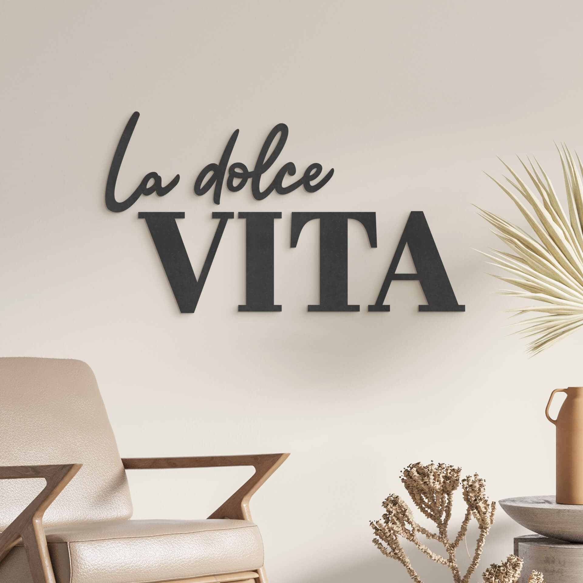 napis 3D MDF La dolce Vita - nowoczesny