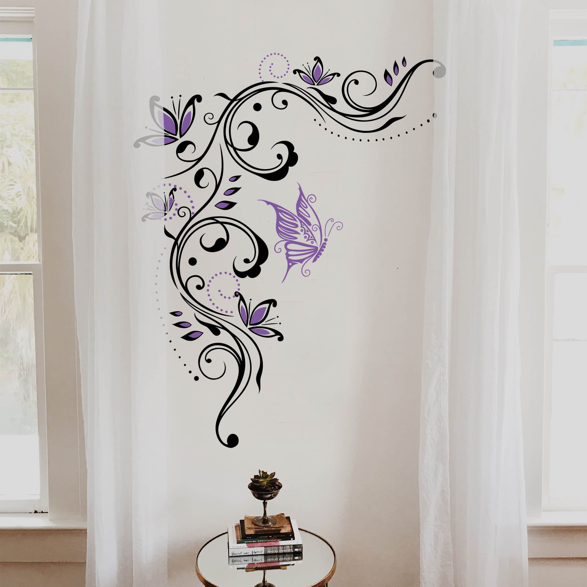 Wallsticker 2-farvet Slyngplante 5
