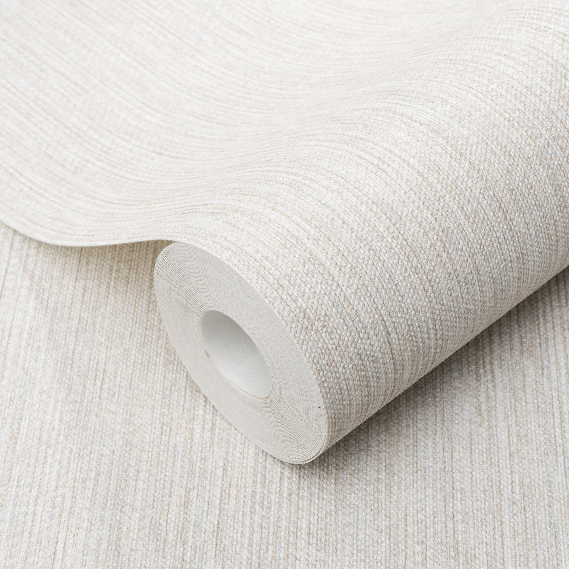 Vliesbehang effen beige grijs in linnen look discreet modern voor tijdloze woonruimtes