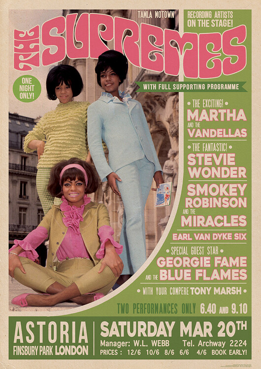 Poster The Supremes - Live in London, Plakat (59,4 x 84,1 cm)