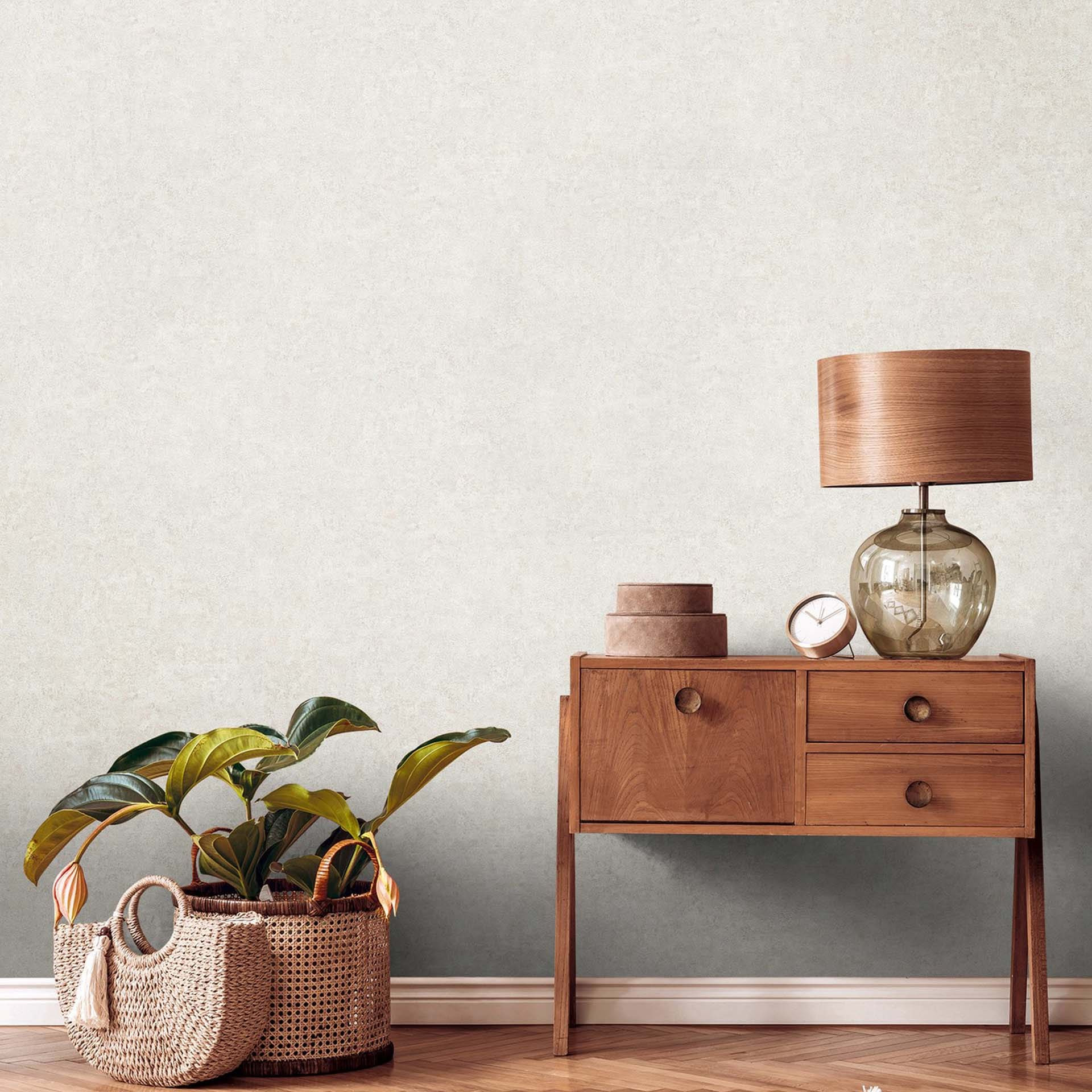 behang beige betonlook industrieel - vintage vliesbehang gipslook
