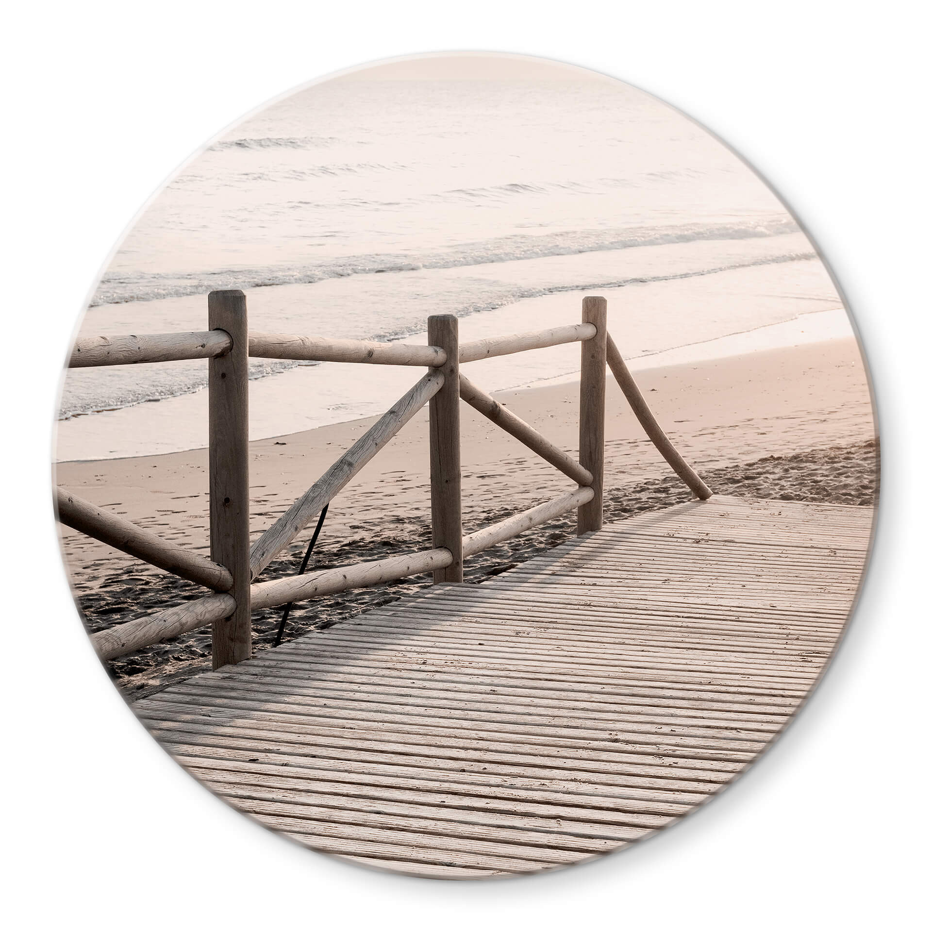 Glasbild 1X Studio - Weg zum Strand - Rund