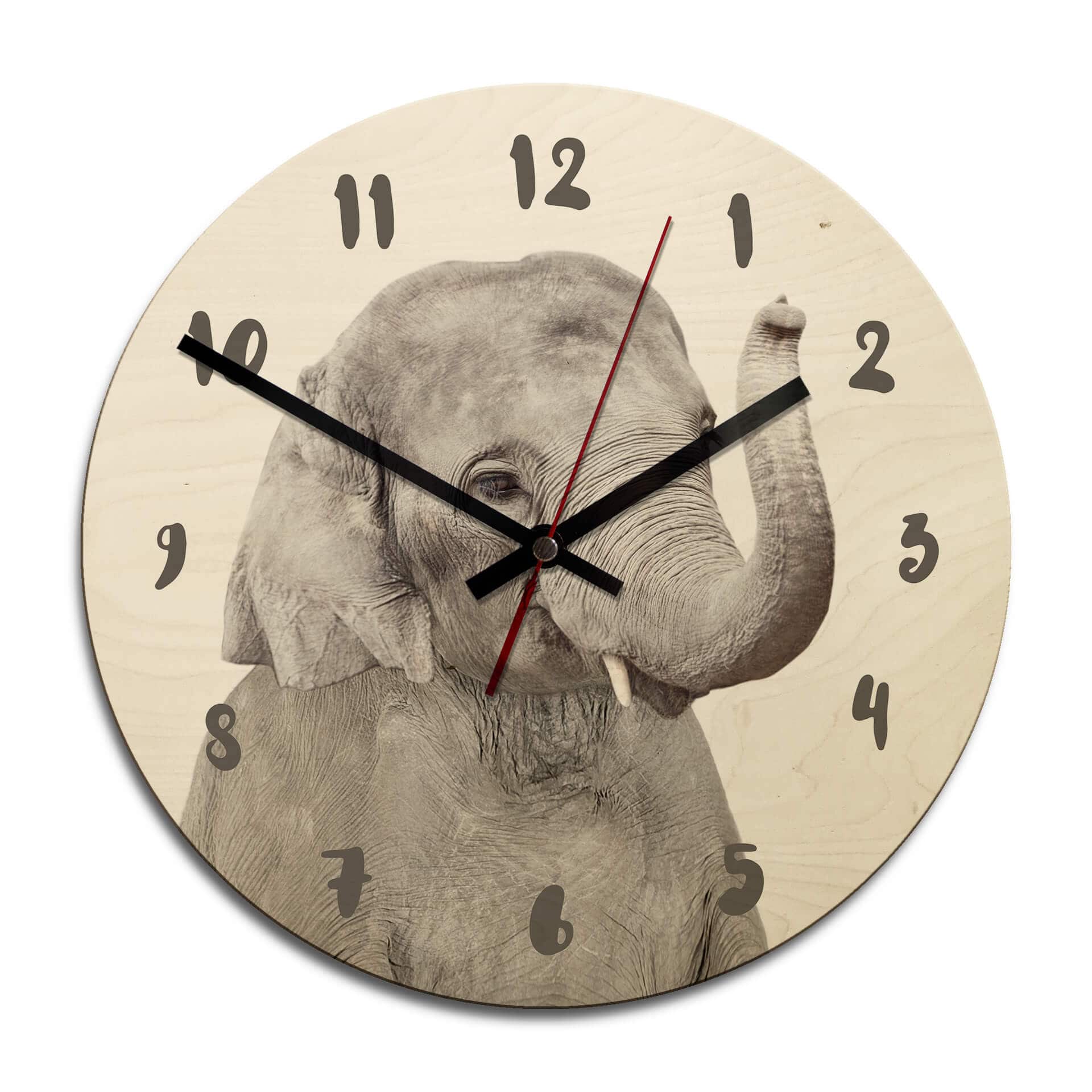 Horloge murale en bois Sisi & Seb - Bébé éléphant