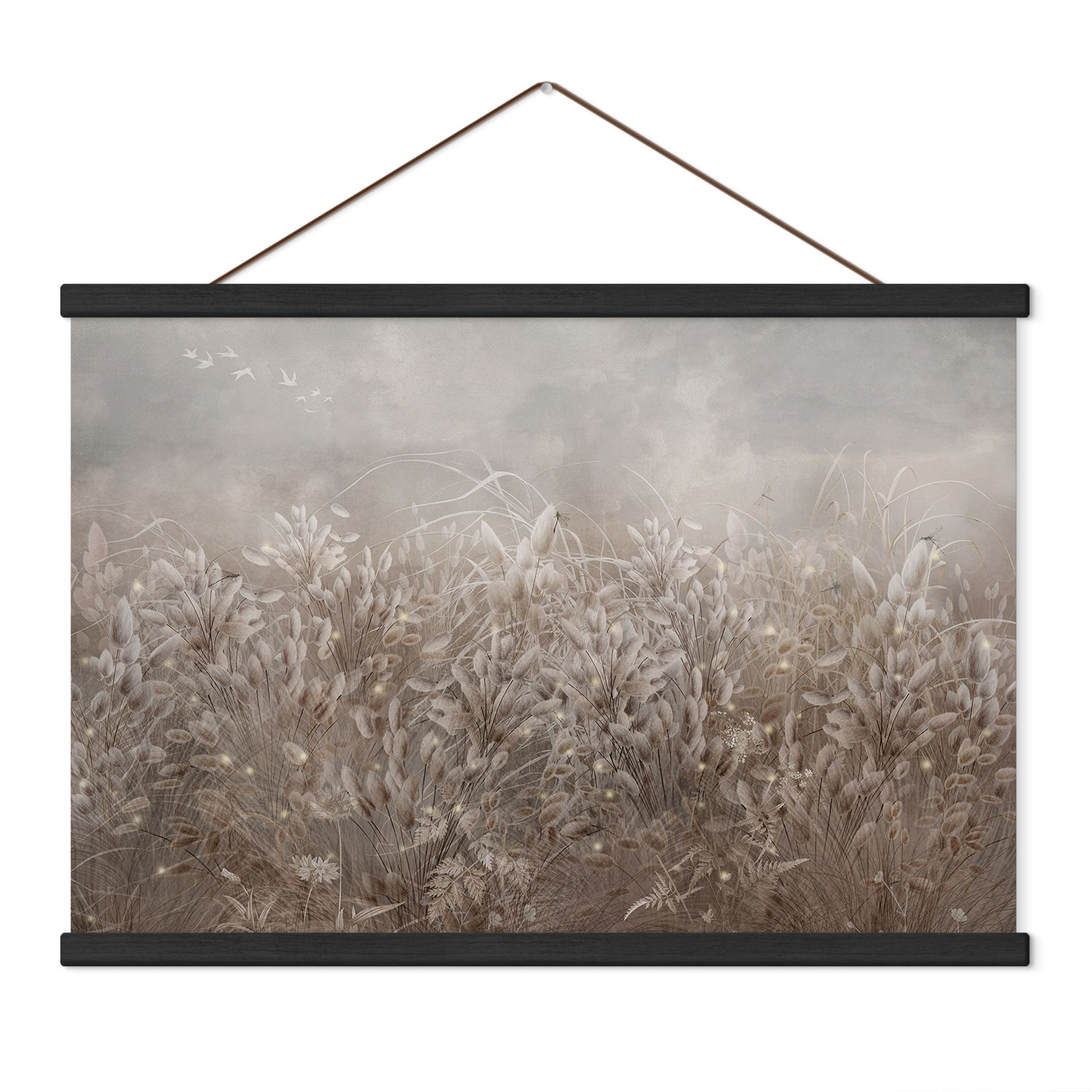 Textielposter Pampasgras en grassen in beige - Ms Tiff