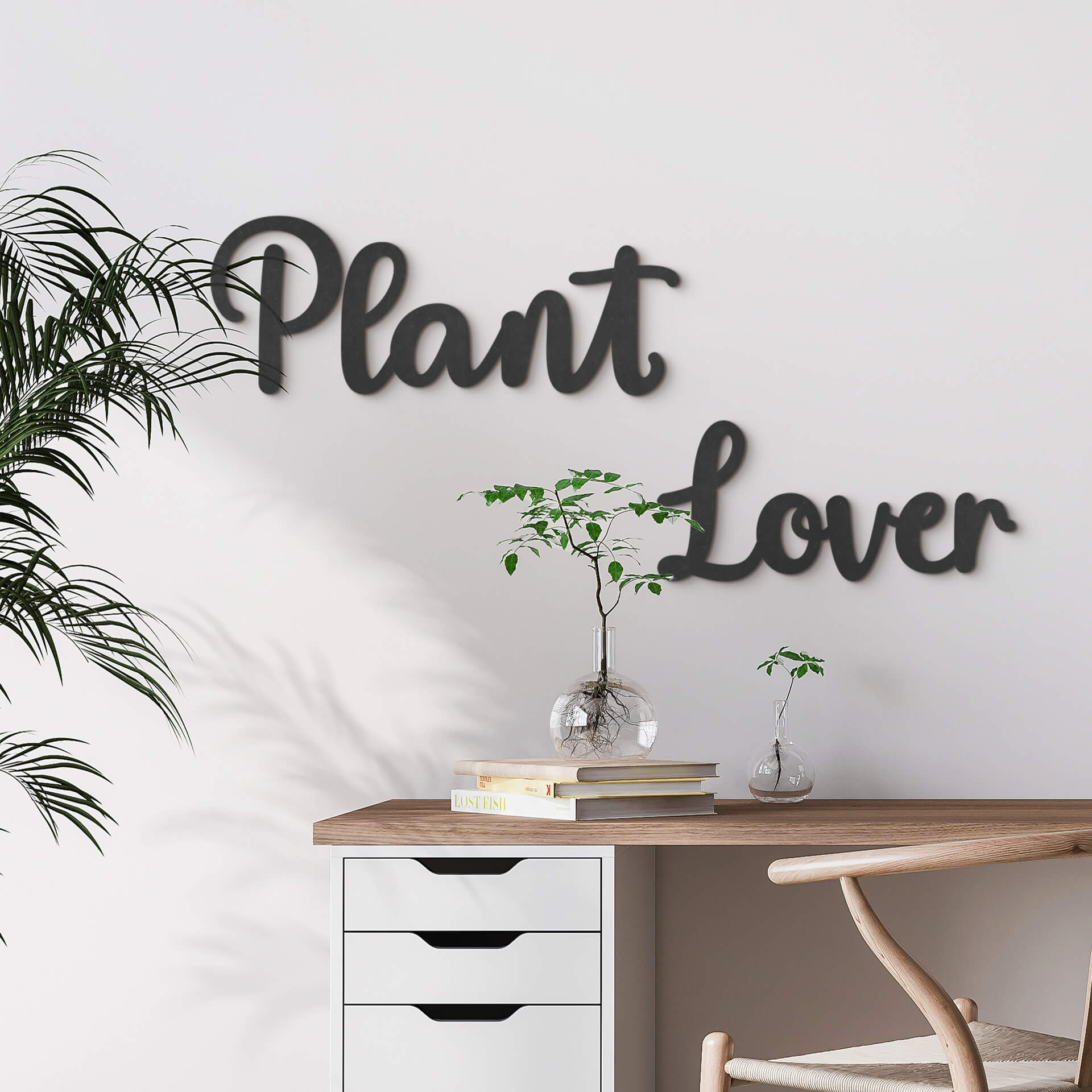 Dekoracja MDF z napisem 3D Plant Lover